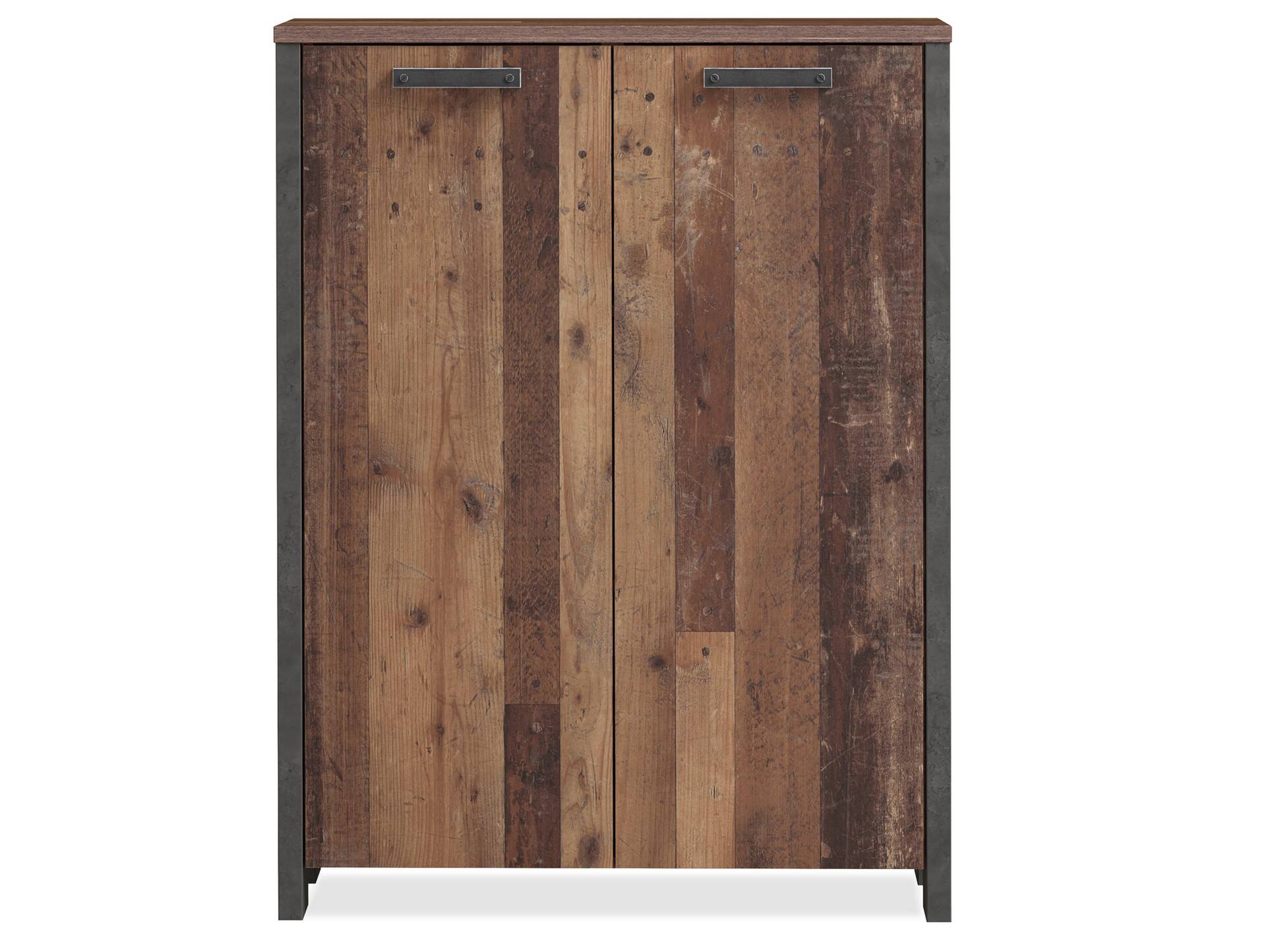 CASSIA Kommode 2 Türen, Material Dekorspanplatte, Old Wood Vintage/betonfarbig 