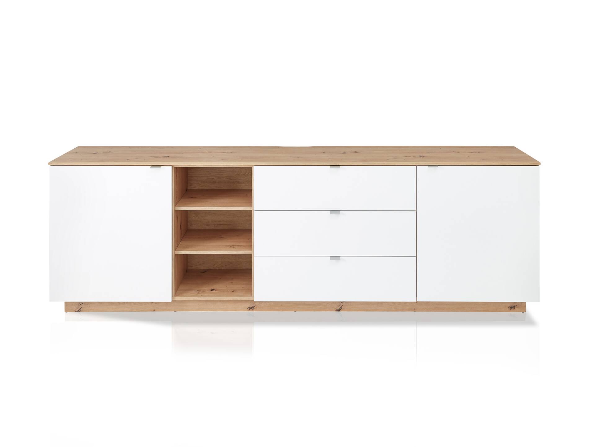 CASSINO TV-Sideboard II, Material Dekorspanplatte, Artisan Eiche Nachbildung weiss