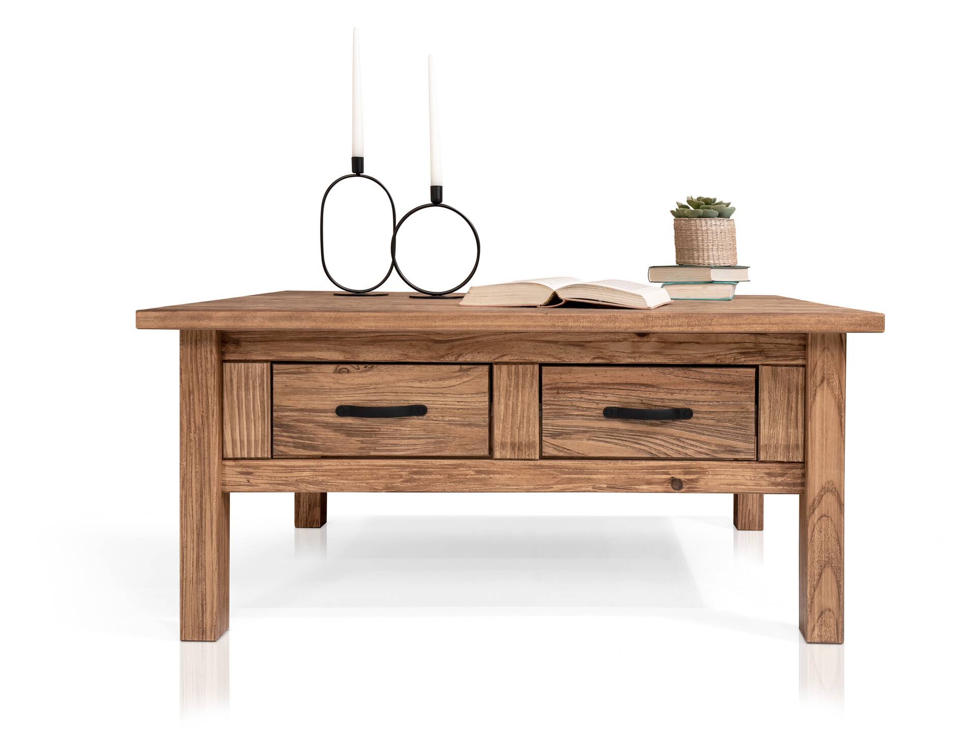 EVERGLADE Couchtisch, Material Massivholz, Kiefer eichefarbig 