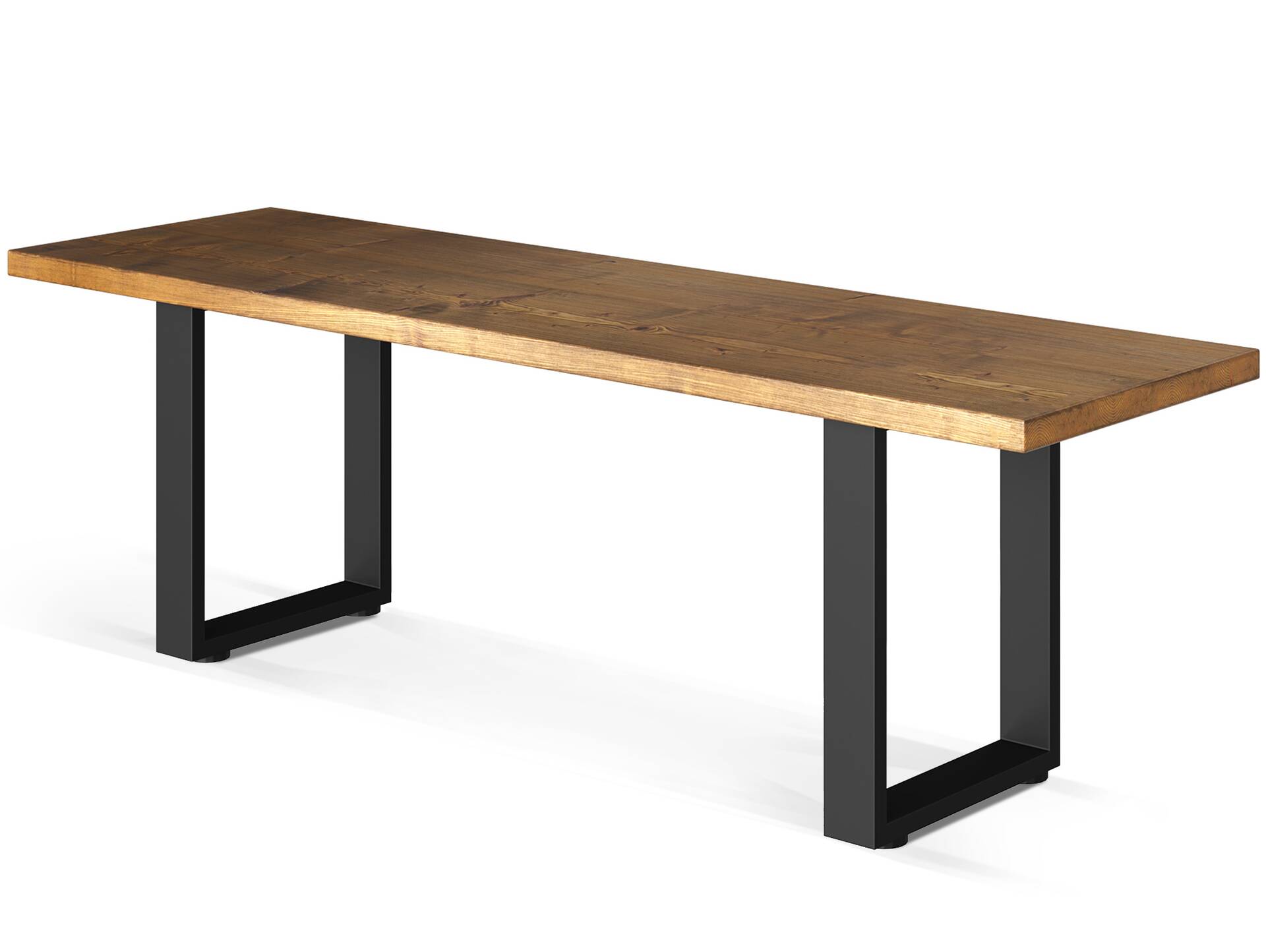 CURBY Sitzbank, rustikale Altholzoptik, Material Massivholz, Fichte gebürstet 200 cm | vintage | ohne Rückenlehne | inklusive Sitzkissen braun