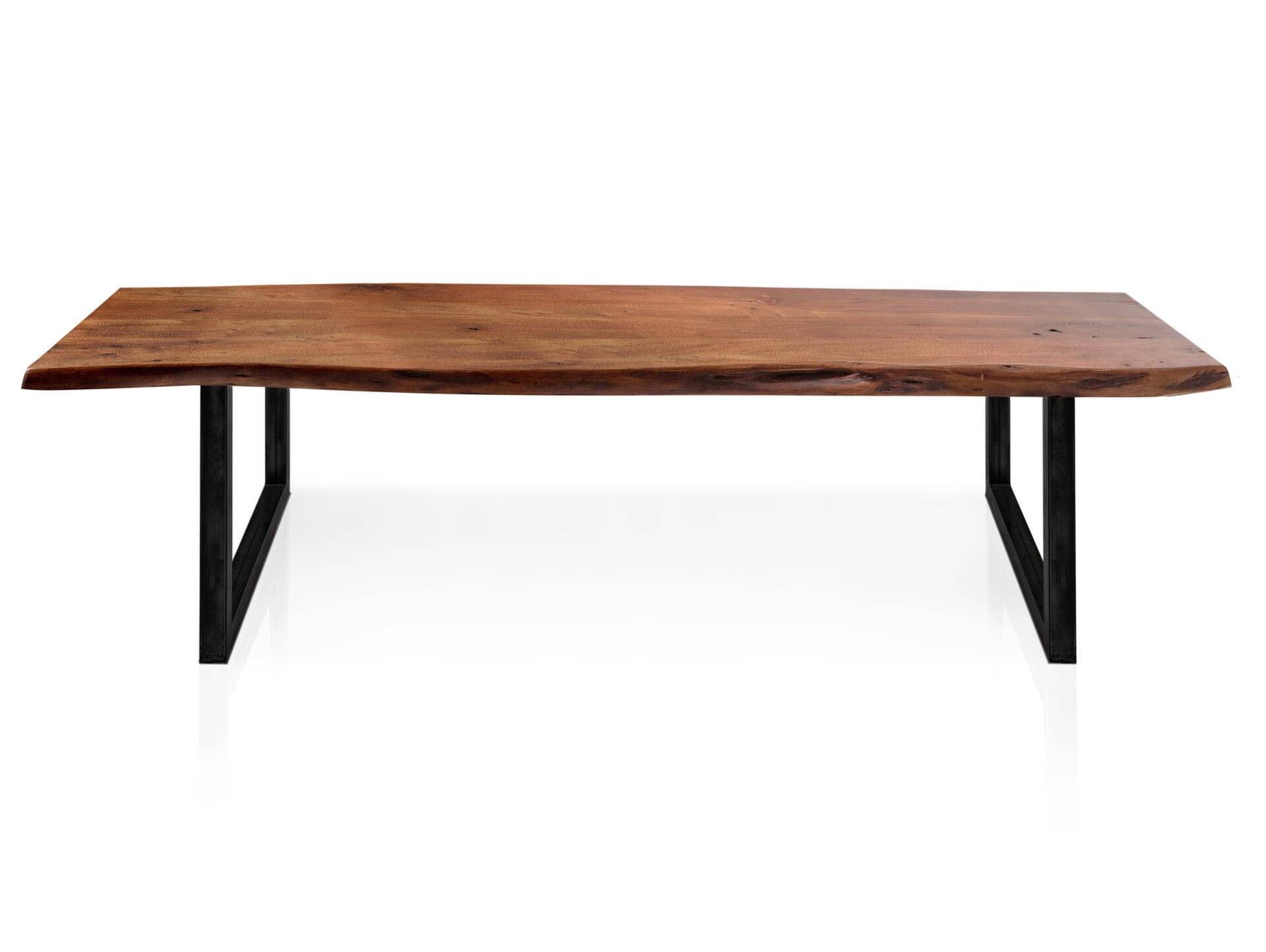 DALIN Sitzbank, Material Massivholz/Metall, Akazie massiv/ Metallfüße 160 cm | schwarz