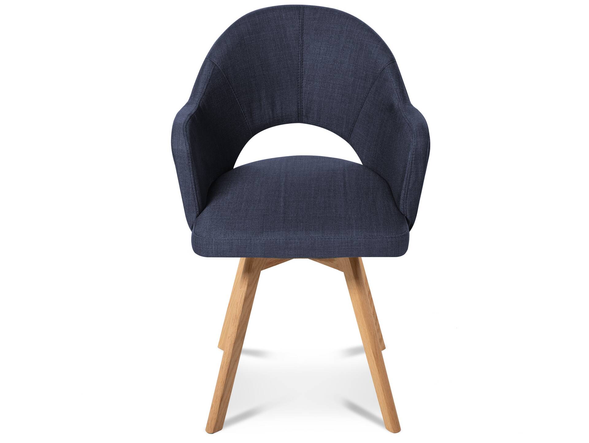 DOLORA Schalenstuhl, Gestell Massivholz ohne Drehfunktion | Stoff | blau