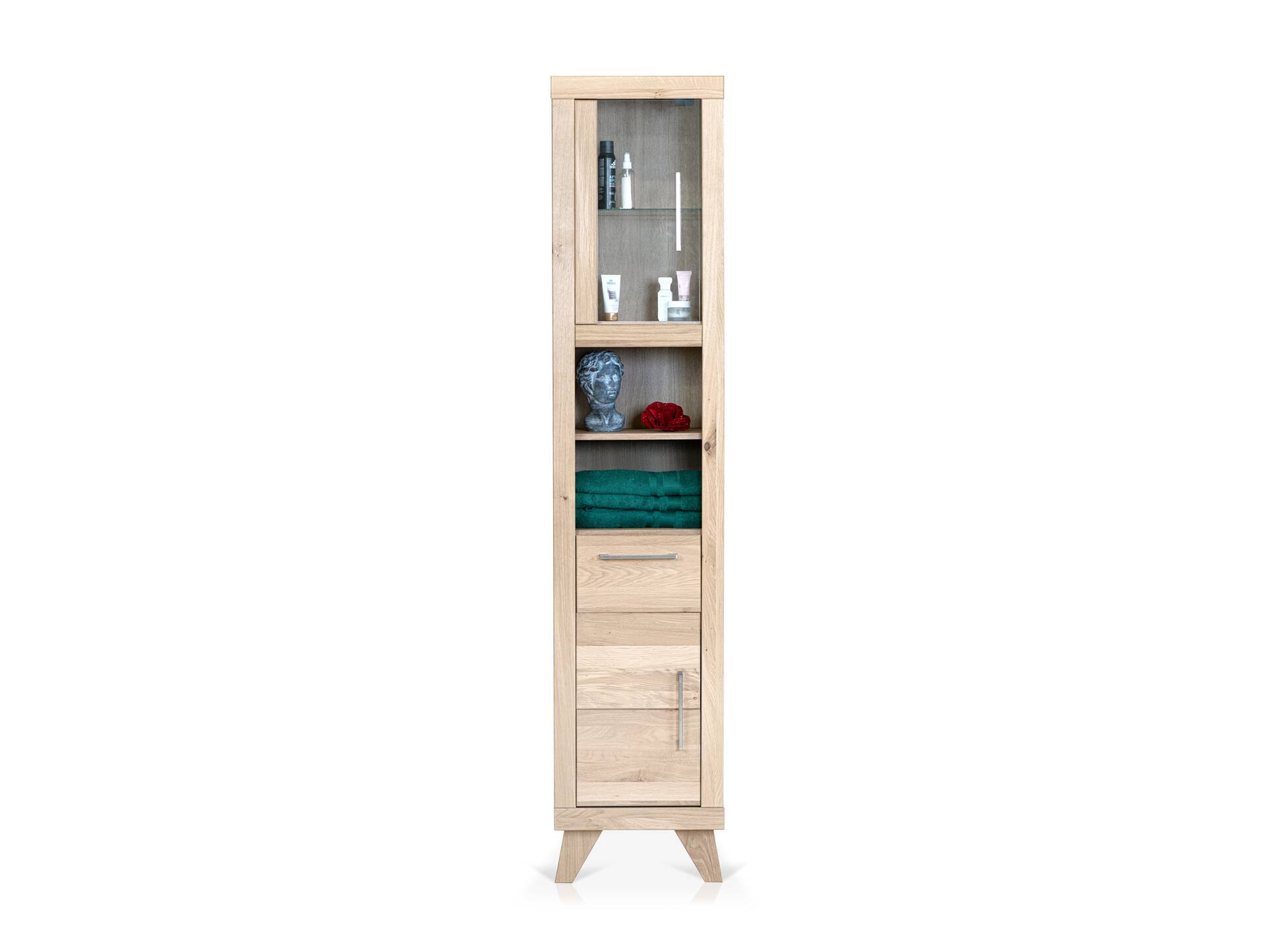 OZEANA Hochschrank II fürs Badezimmer, Material teilmassiv Eiche