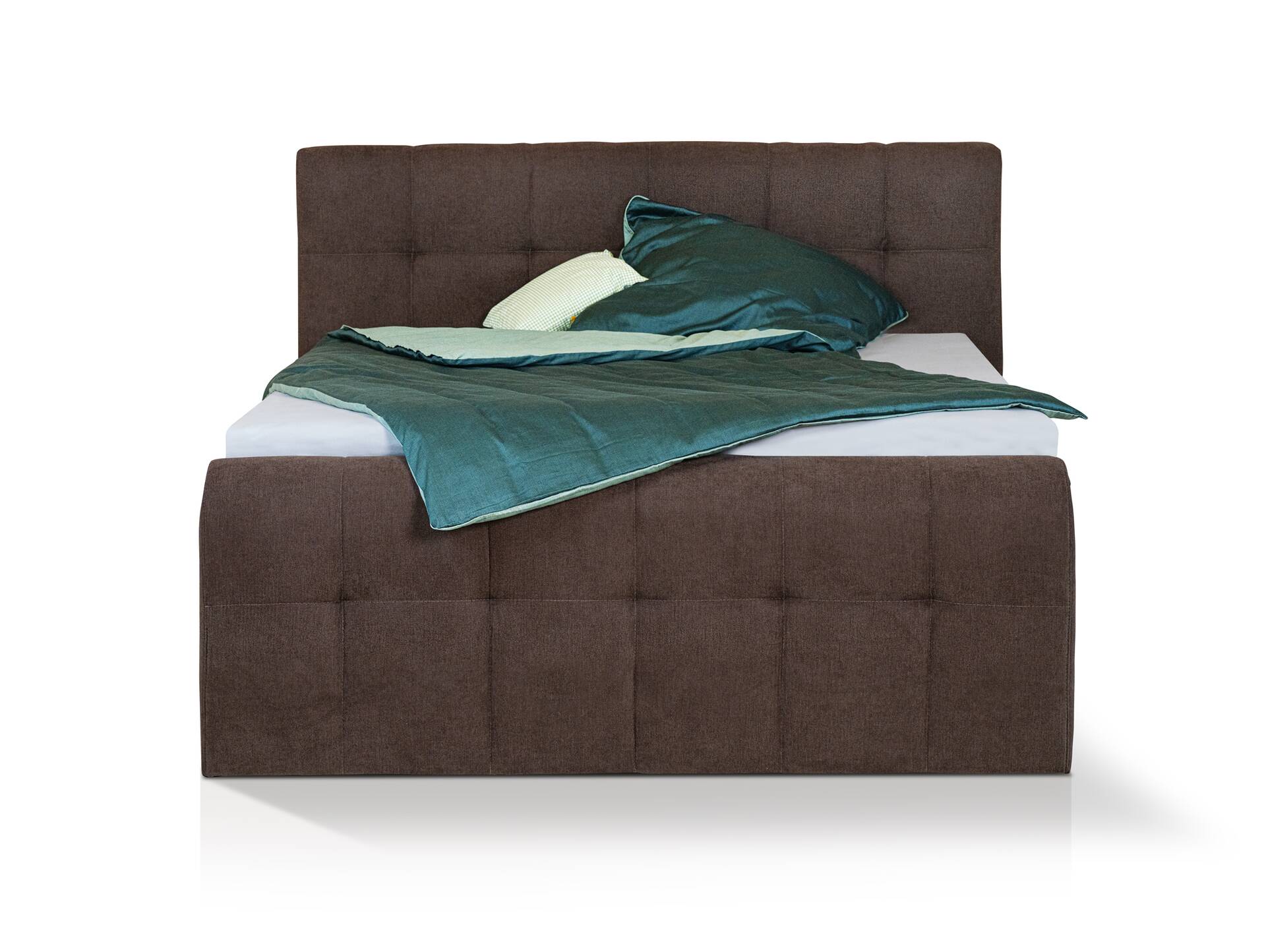 ARTEMIS NEW Boxspringbett, Material Stoff 180 x 200 cm | Braun | Härtegrad 2