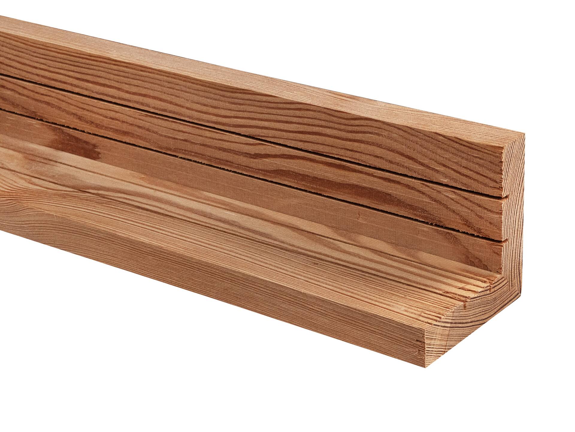 L-Abschlussleiste, THERMO-Lärche natur gebürstet 70 x 70 mm | 2 Meter