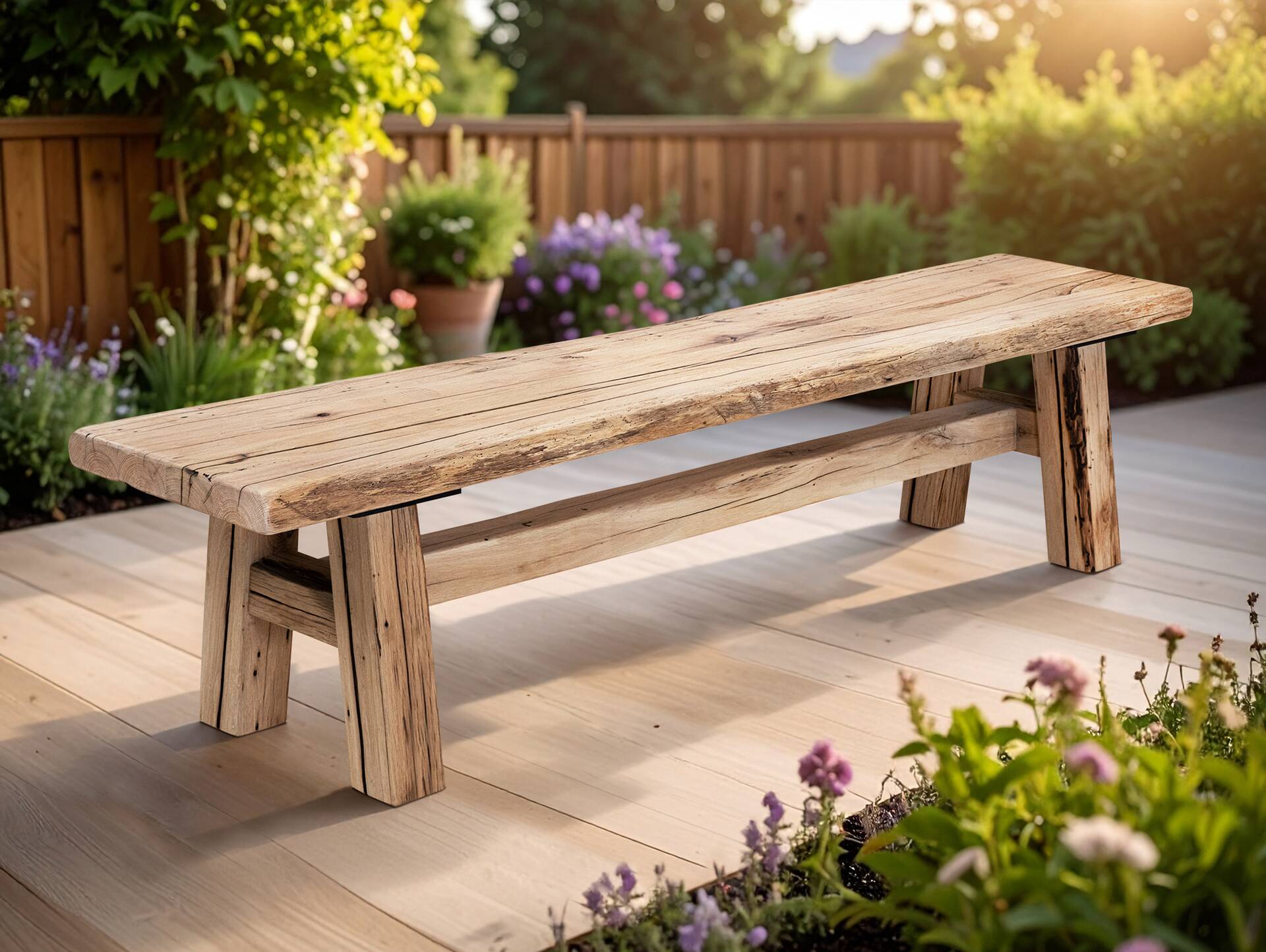 RITTERTAFEL Sitzbank, Material Massivholz, 200 cm Altholz natur 