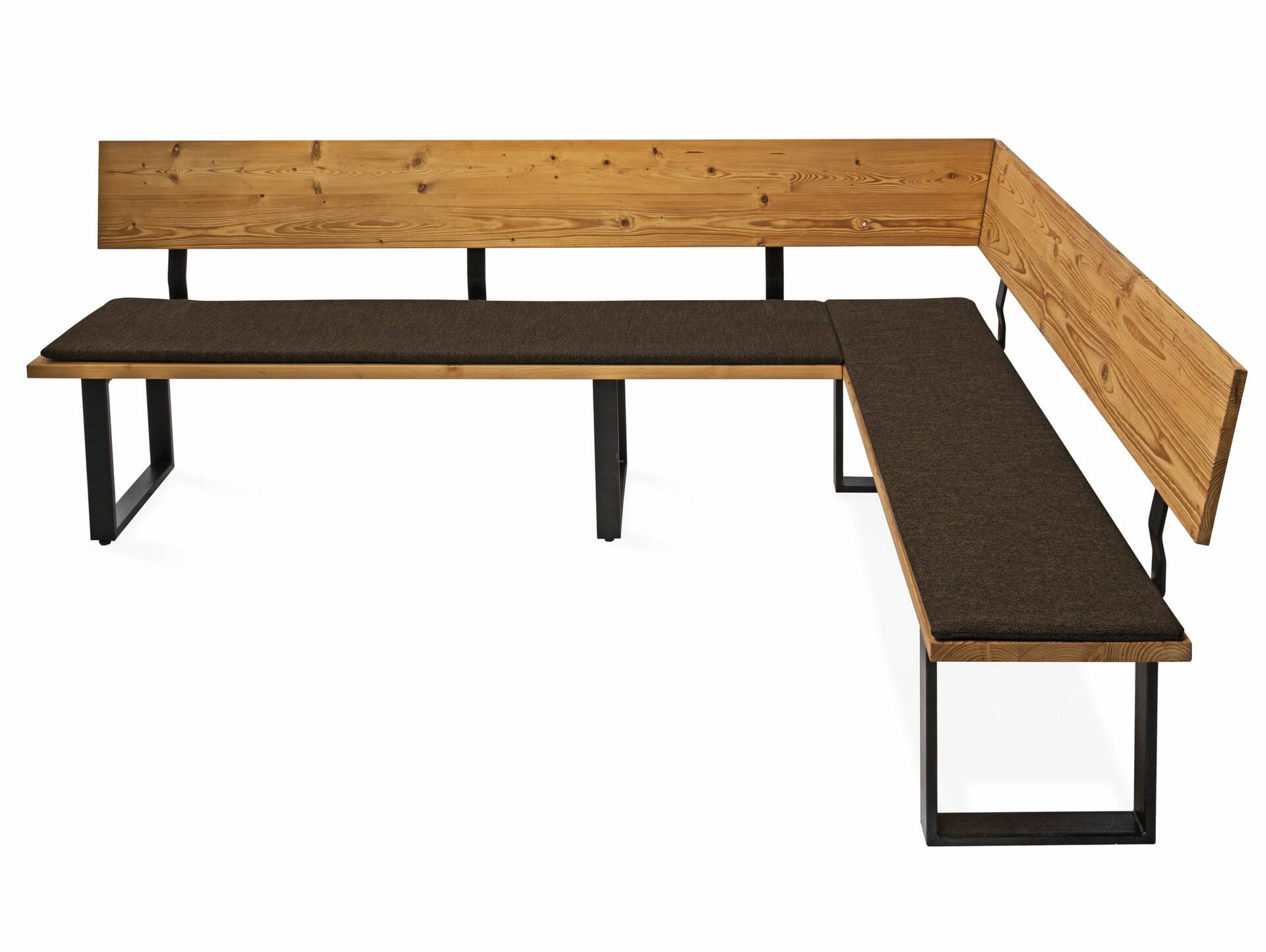 Sitzkissensatz für Eckbank CURBY 256x167 cm Stoff braun 