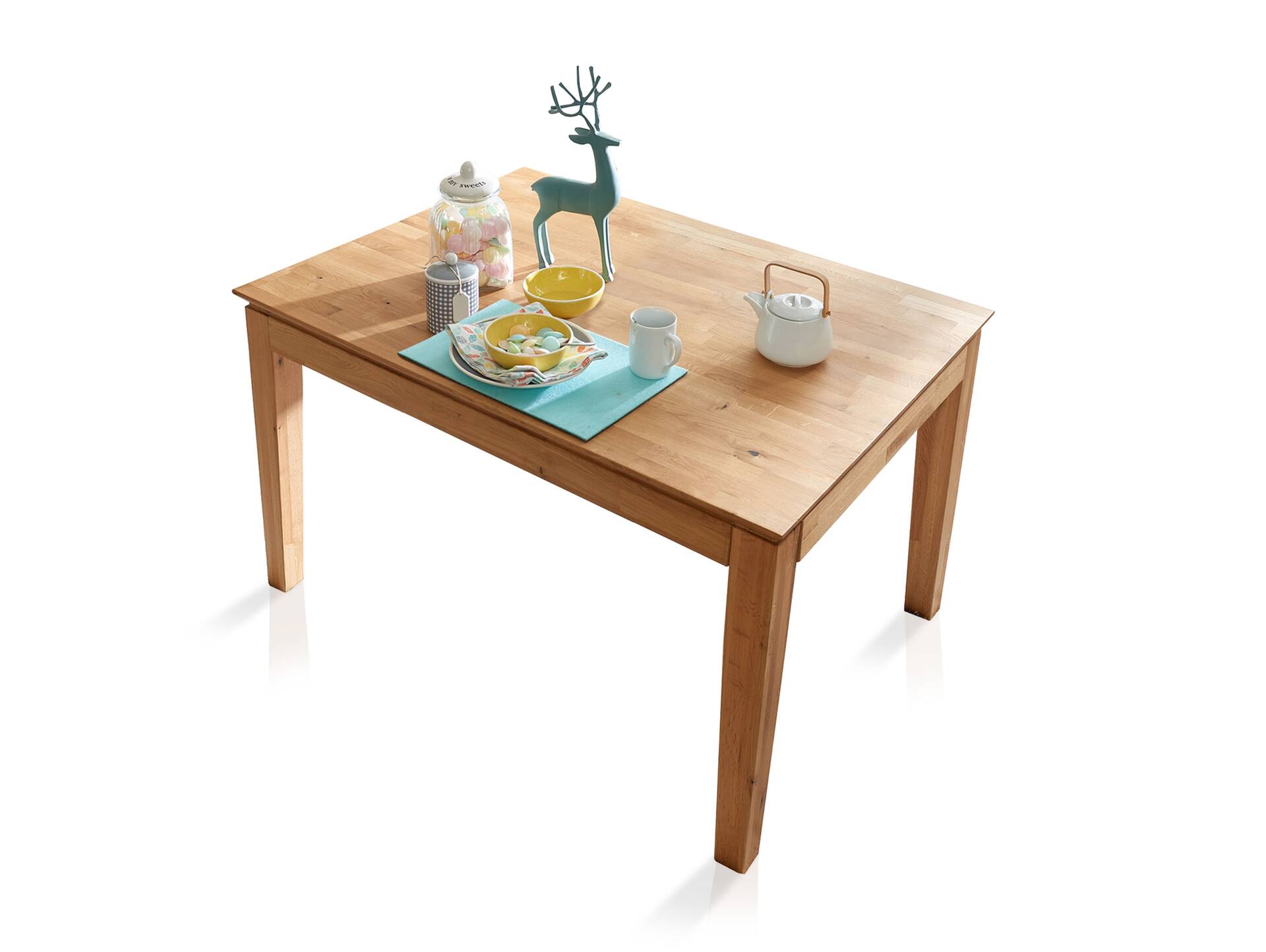 Valera Esstisch, Material Massivholz, Wildeiche geölt 120/180 x 80 cm