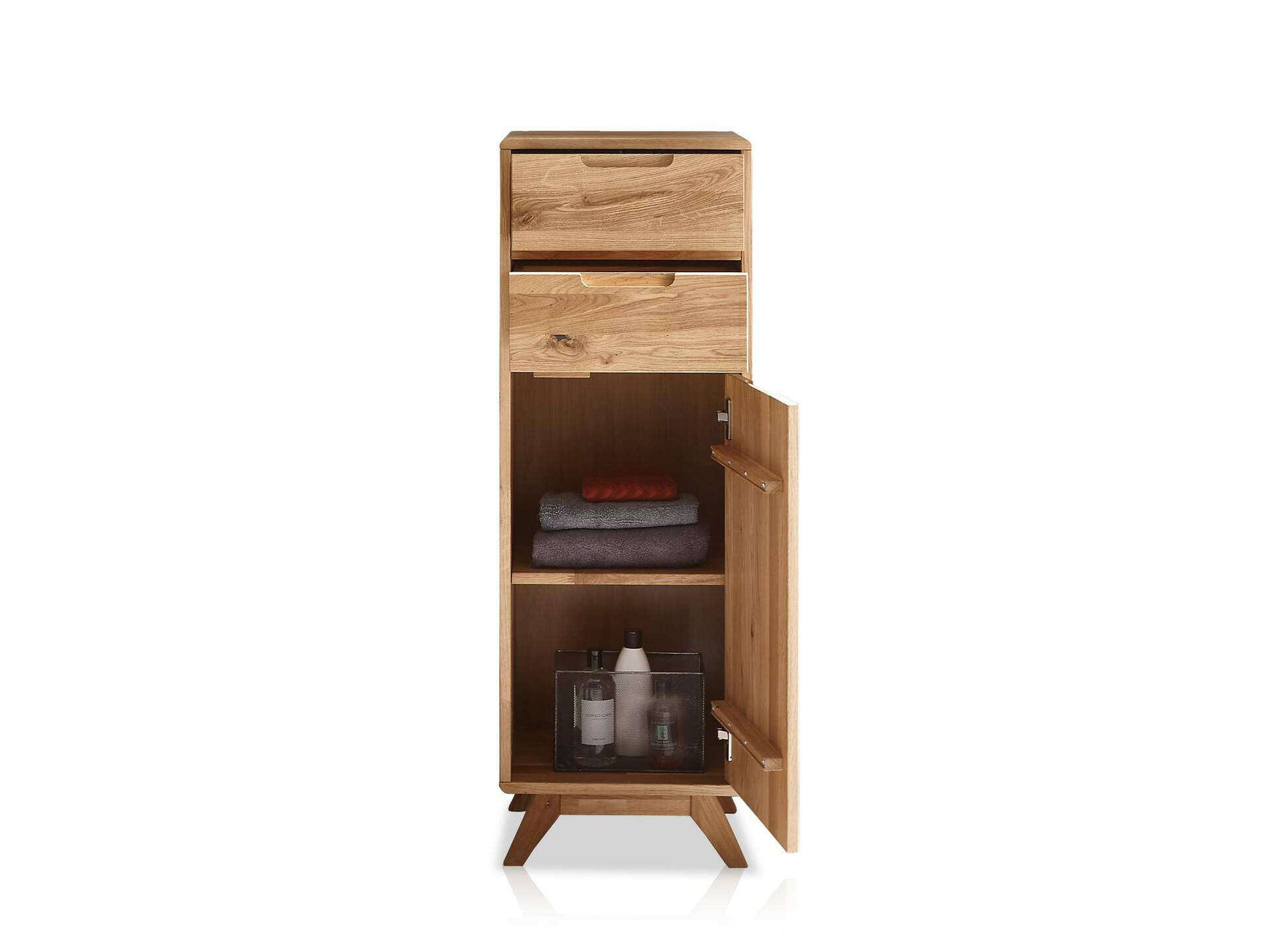 LEONARD Midi-Schrank I, Material Massivholz, Wildeiche geölt 