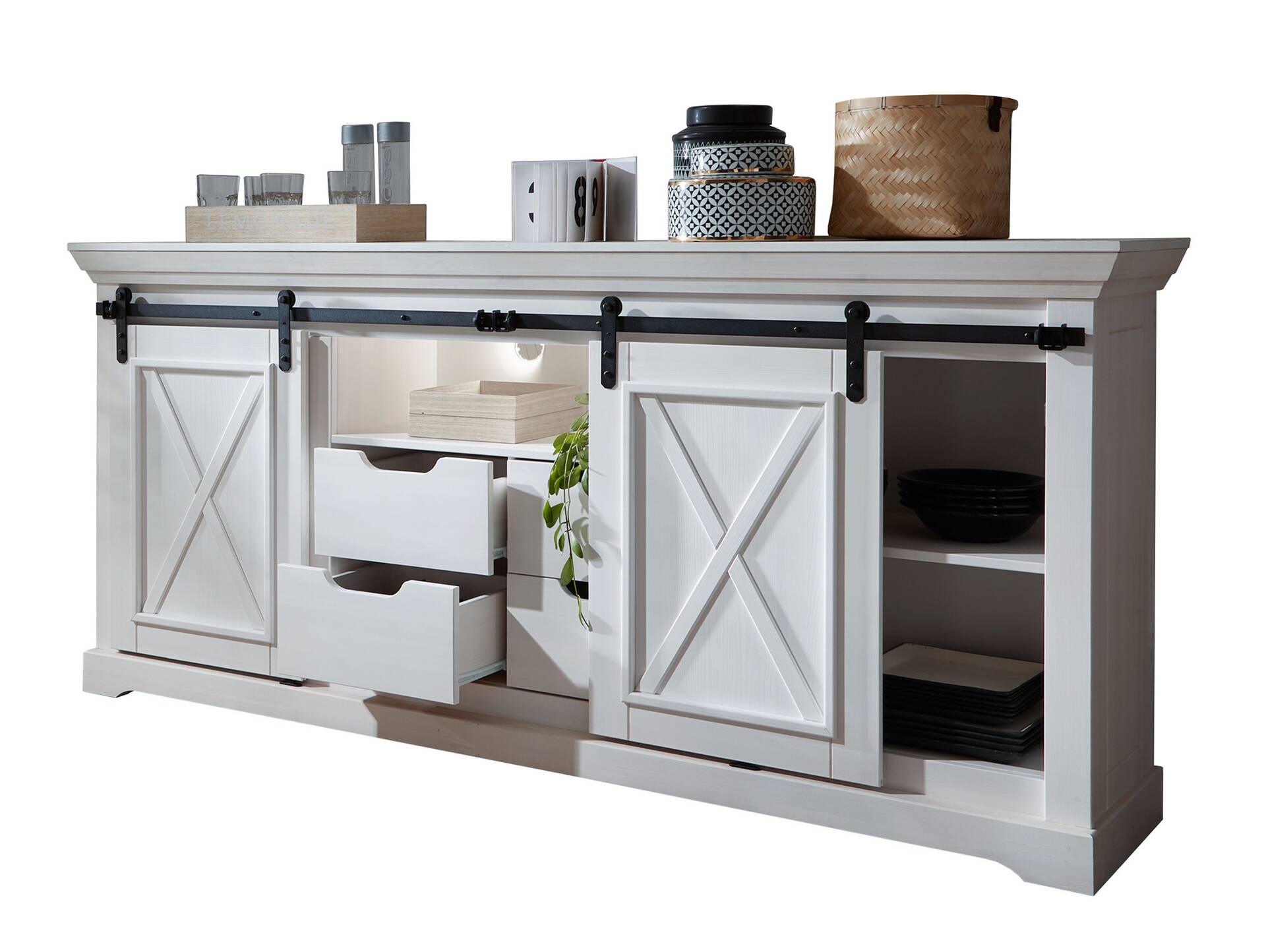 KANSAS Sideboard II, Material Massivholz, Kiefer weiß 