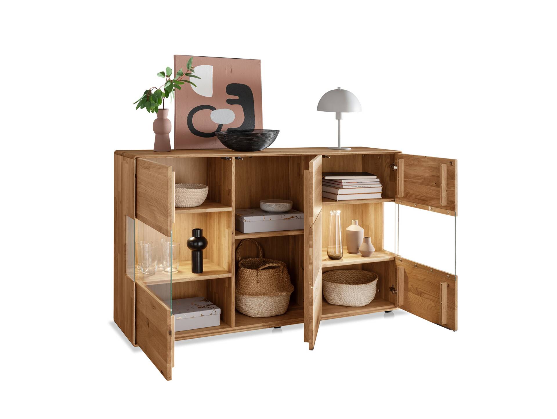 SARRAGOSSA Sideboard II, Material Massivholz, Wildeiche geölt 