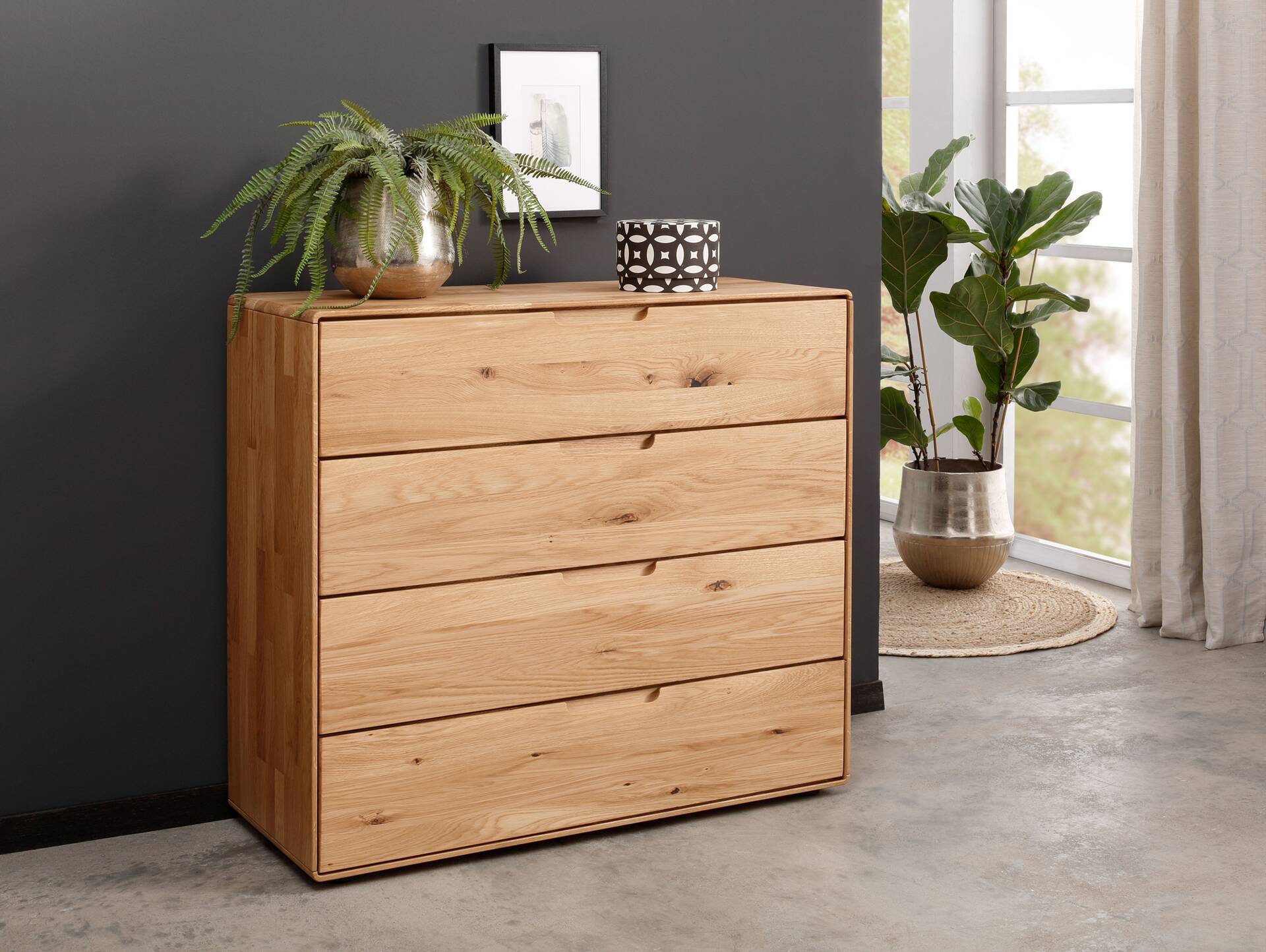 ANDINO Kommode V, Material Massivholz, Wildeiche geölt 