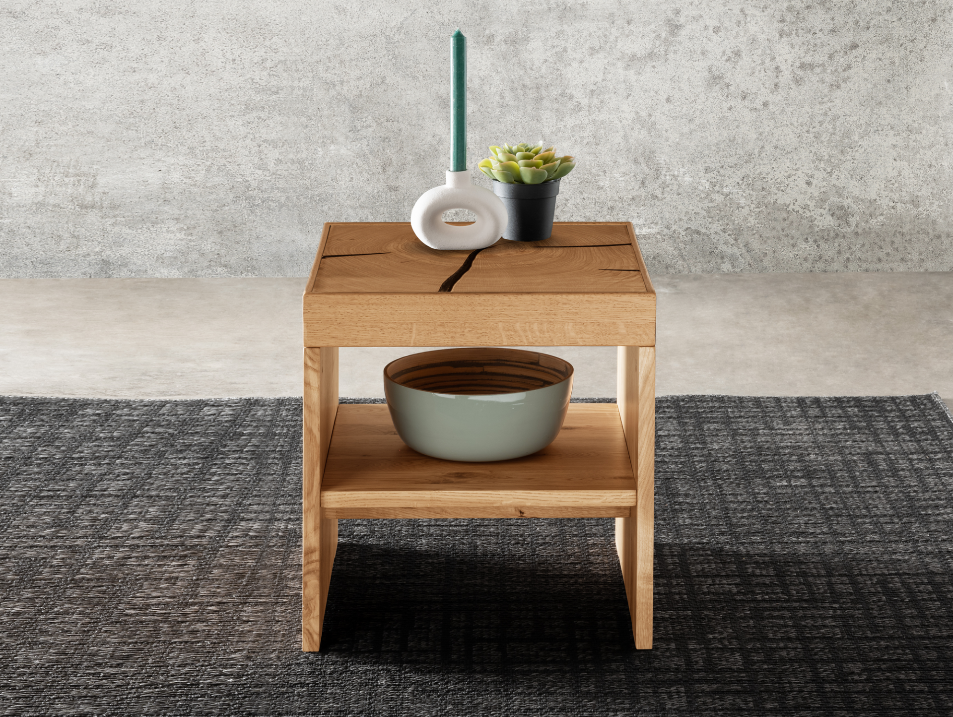 NATANO Couchtisch III, Material Massivholz, Wildeiche mit Hirnholz 