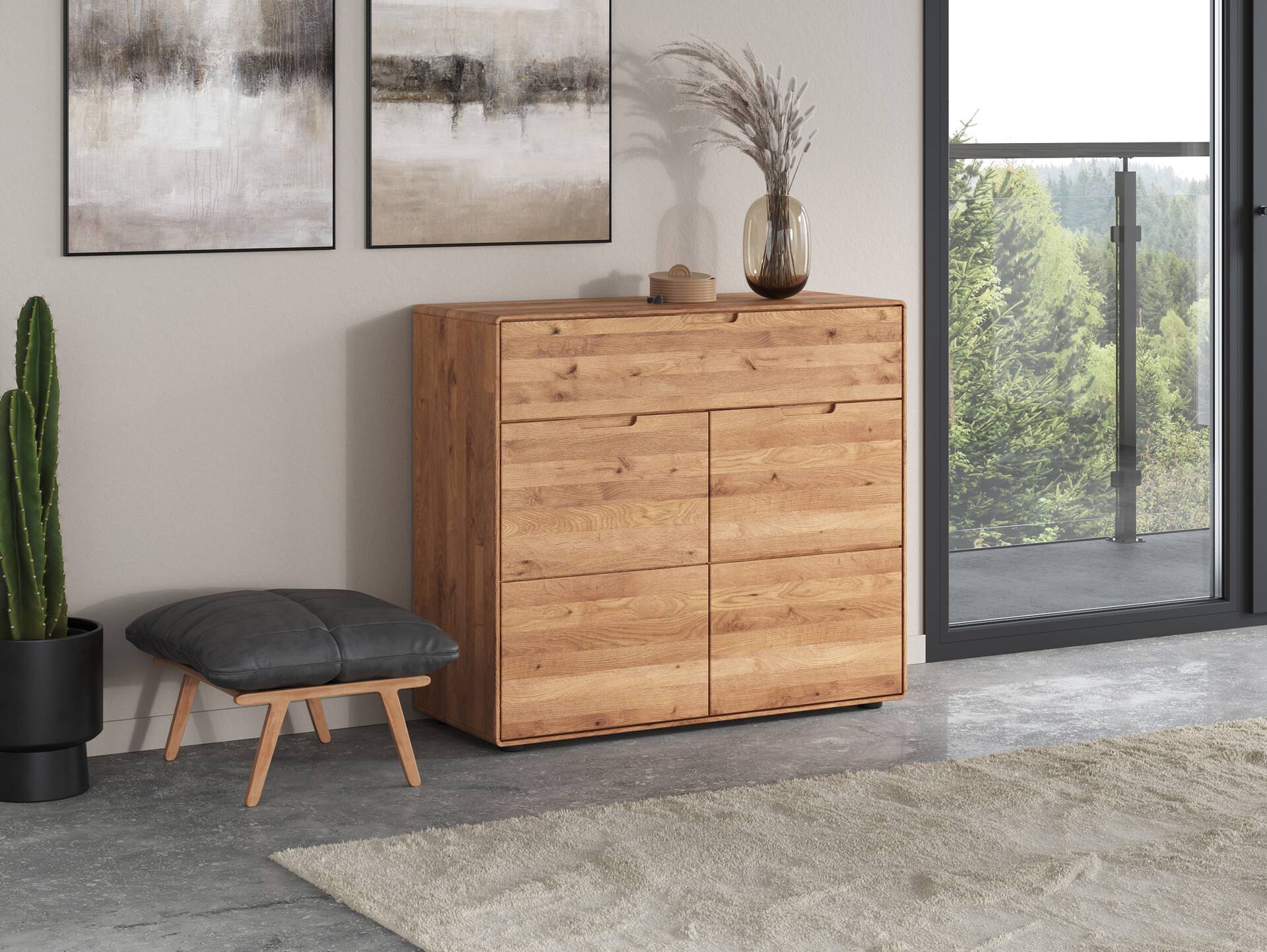 ANDINO Kommode II, Material Massivholz, Wildeiche geölt 