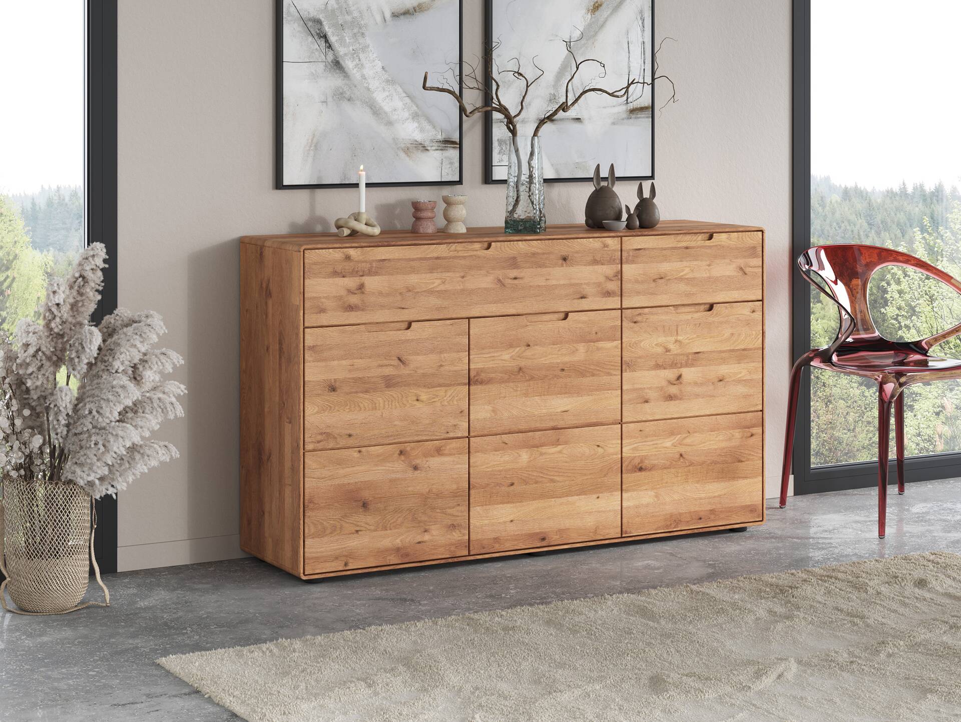 ANDINO Kommode III, Material Massivholz, Wildeiche geölt 