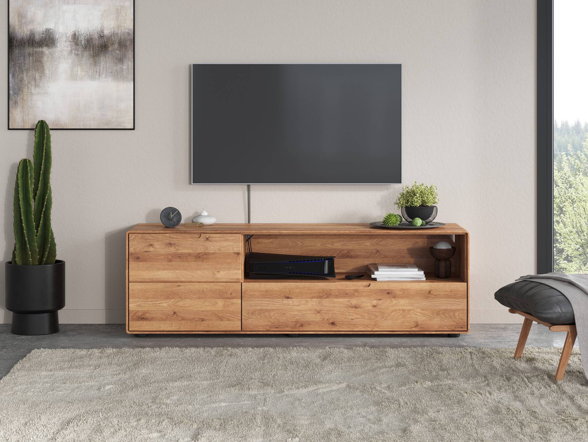 ANDINO TV-Element, Material Massivholz, Wildeiche geölt 