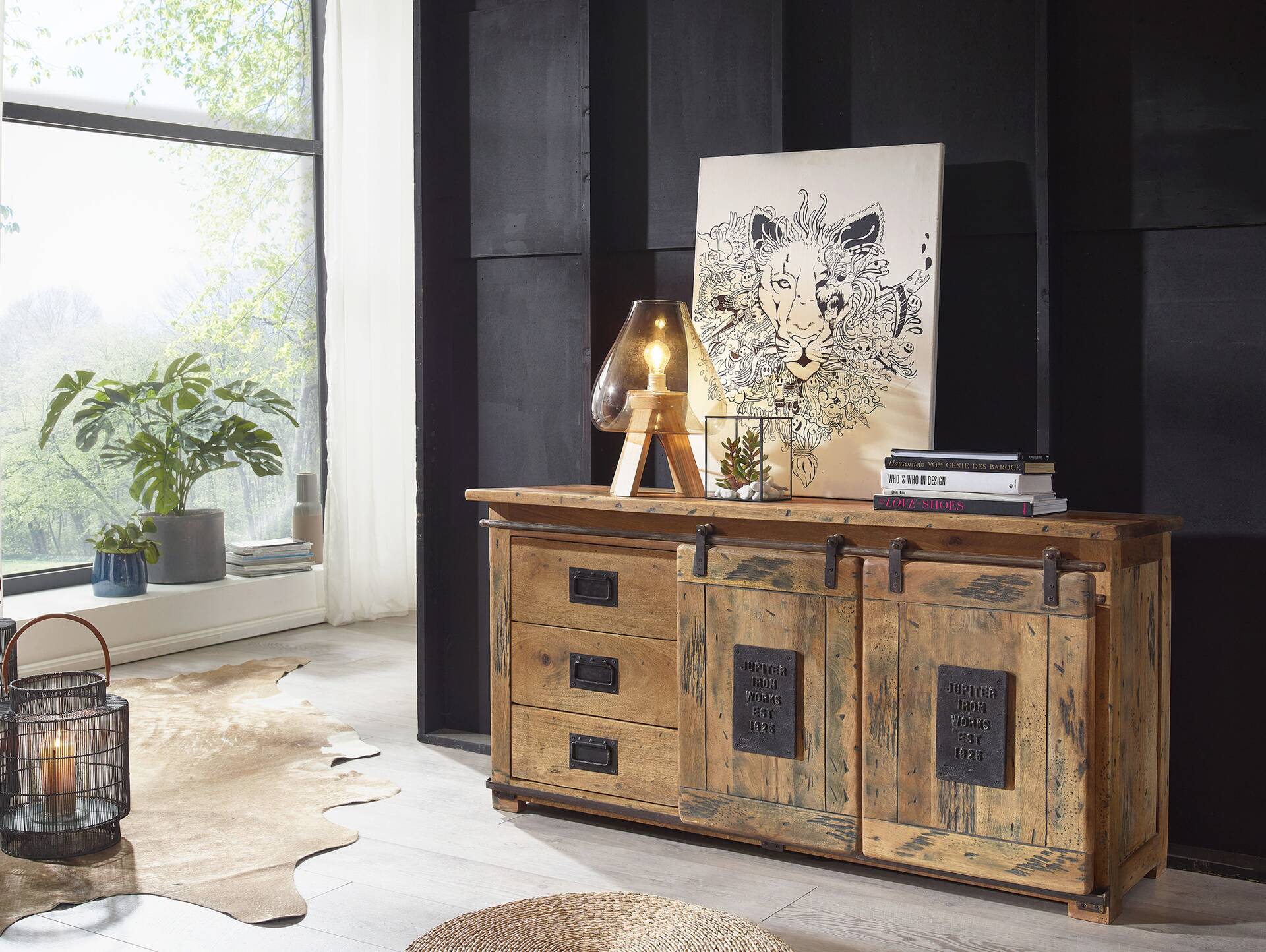 BRISTOL Sideboard V, Material Massivholz, Mango rustikal 