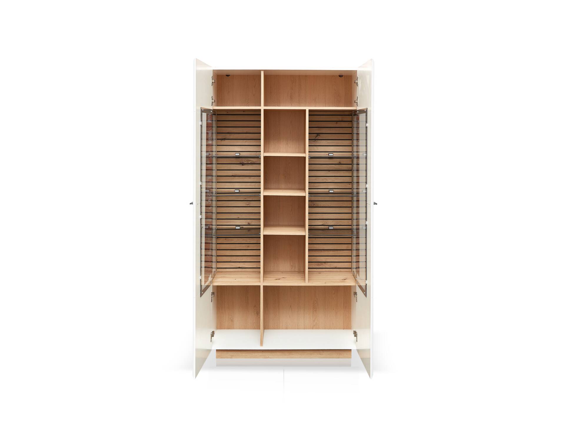 FABINA Vitrine II, Material Dekorspanplatte, Artisan Eiche Nachbildung/weiss 