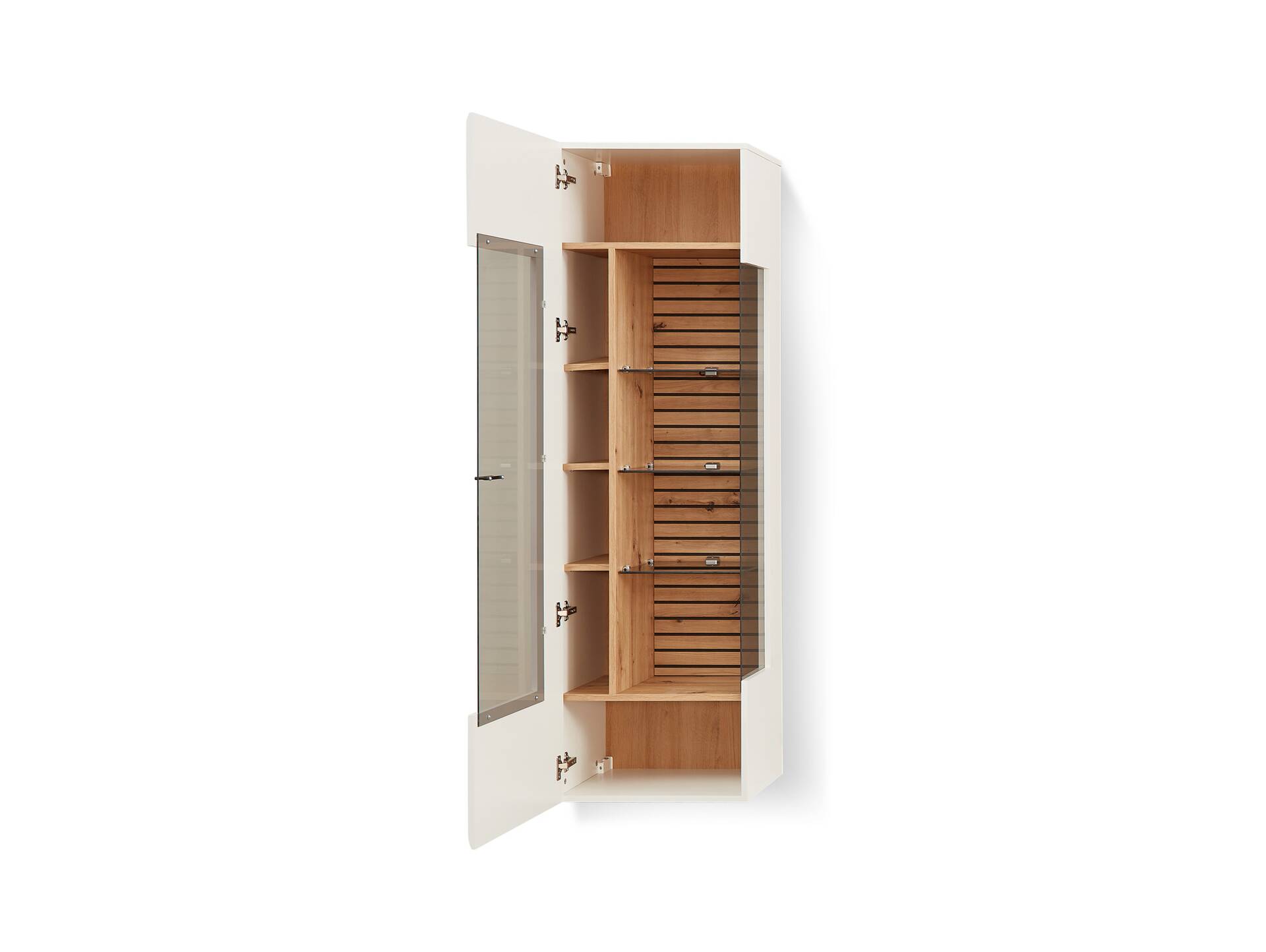FABINA Hängevitrine, Material Dekorspanplatte, Artisan Eiche Nachbildung/weiss 