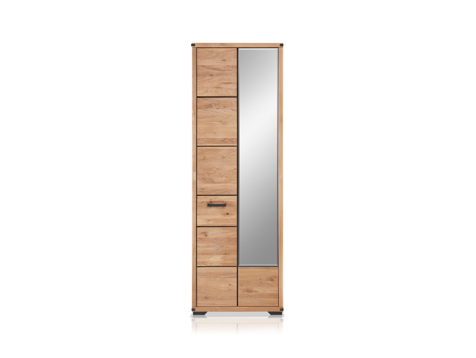 GOJA Garderobenschrank, Material teilmassiv, Artisan Wildeiche/graphitfarbig 