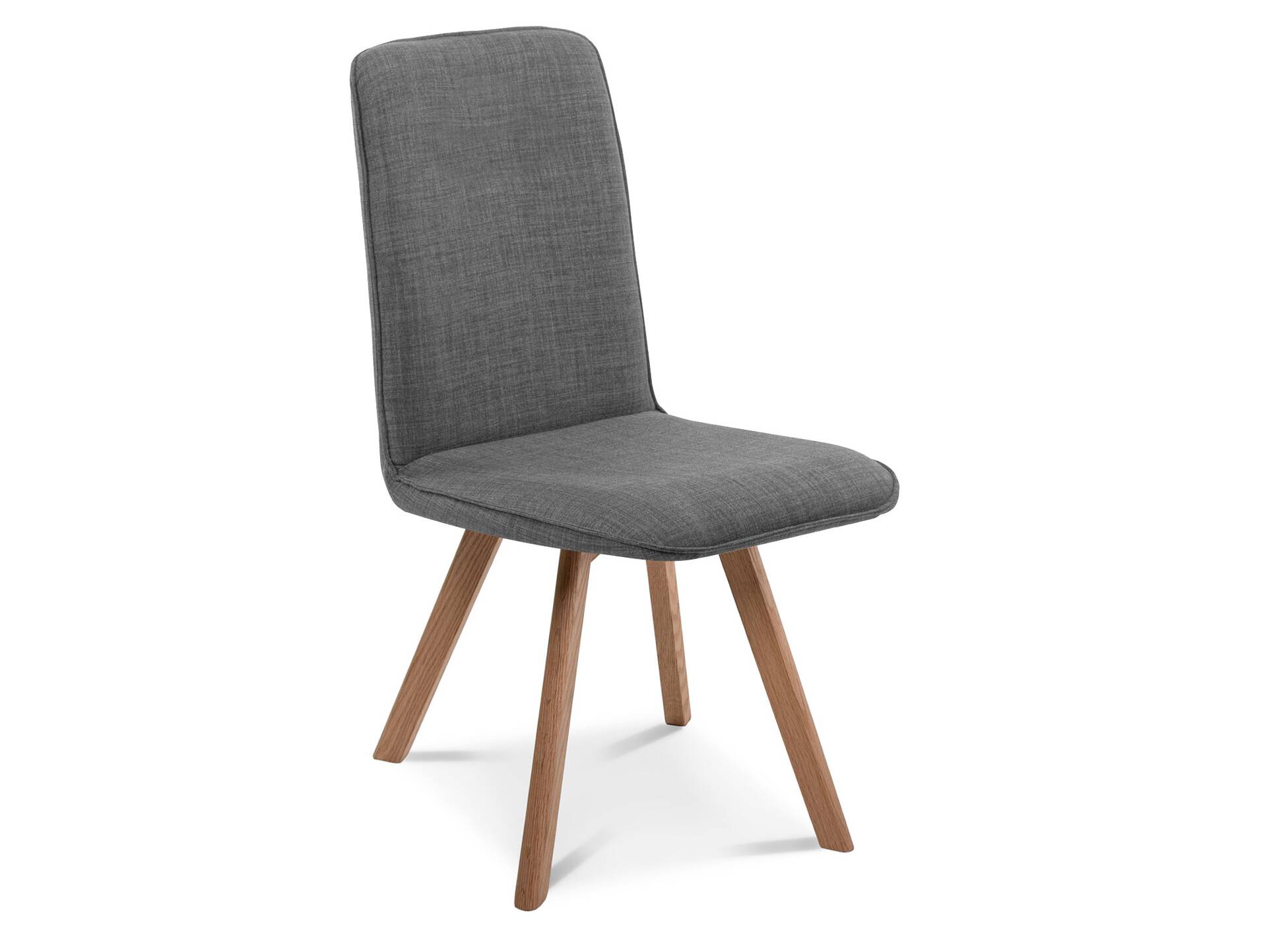 GLORIA 2er SET Polsterstühle, Gestell Massivholz ohne Drehfunktion | Stoff | grau