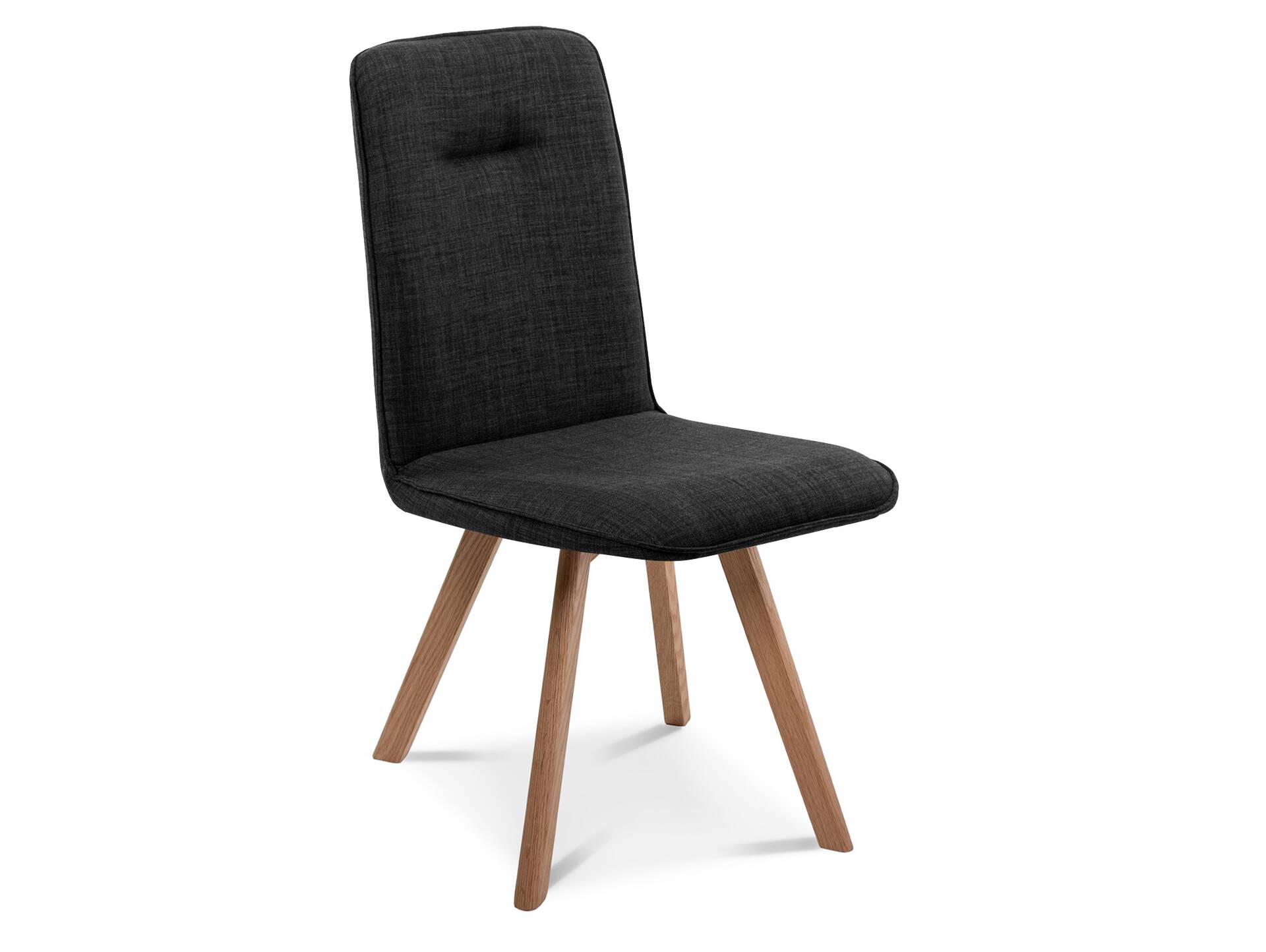 GLORIA 2er SET Polsterstühle, Gestell Massivholz ohne Drehfunktion | Stoff | anthrazit