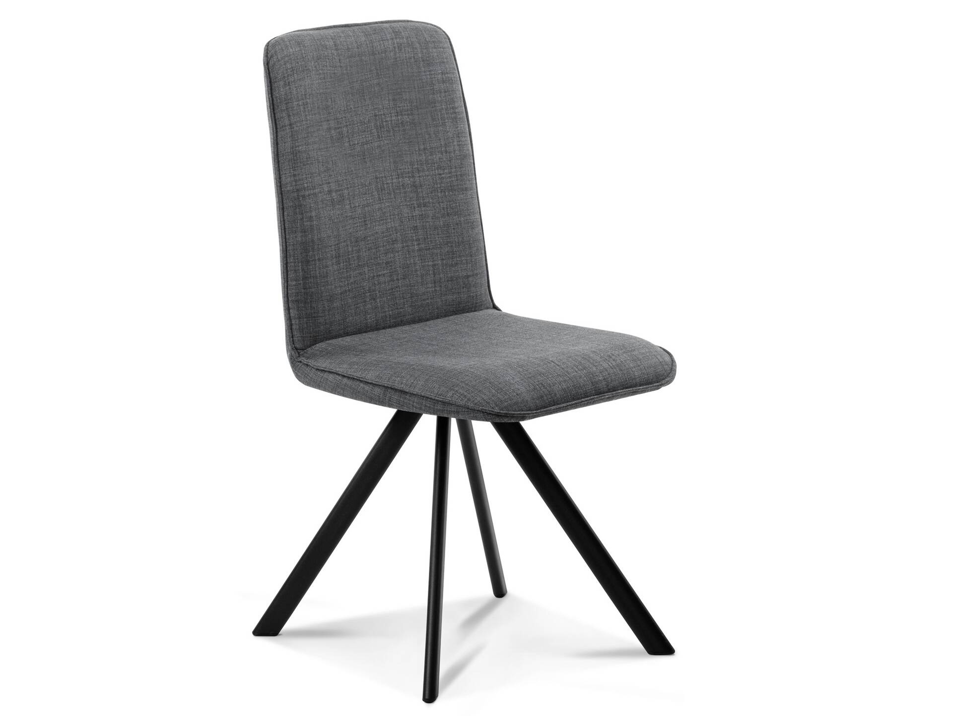 GLORIA 2er SET Polsterstühle, Gestell Eisen schwarz ohne Drehfunktion | Stoff | grau