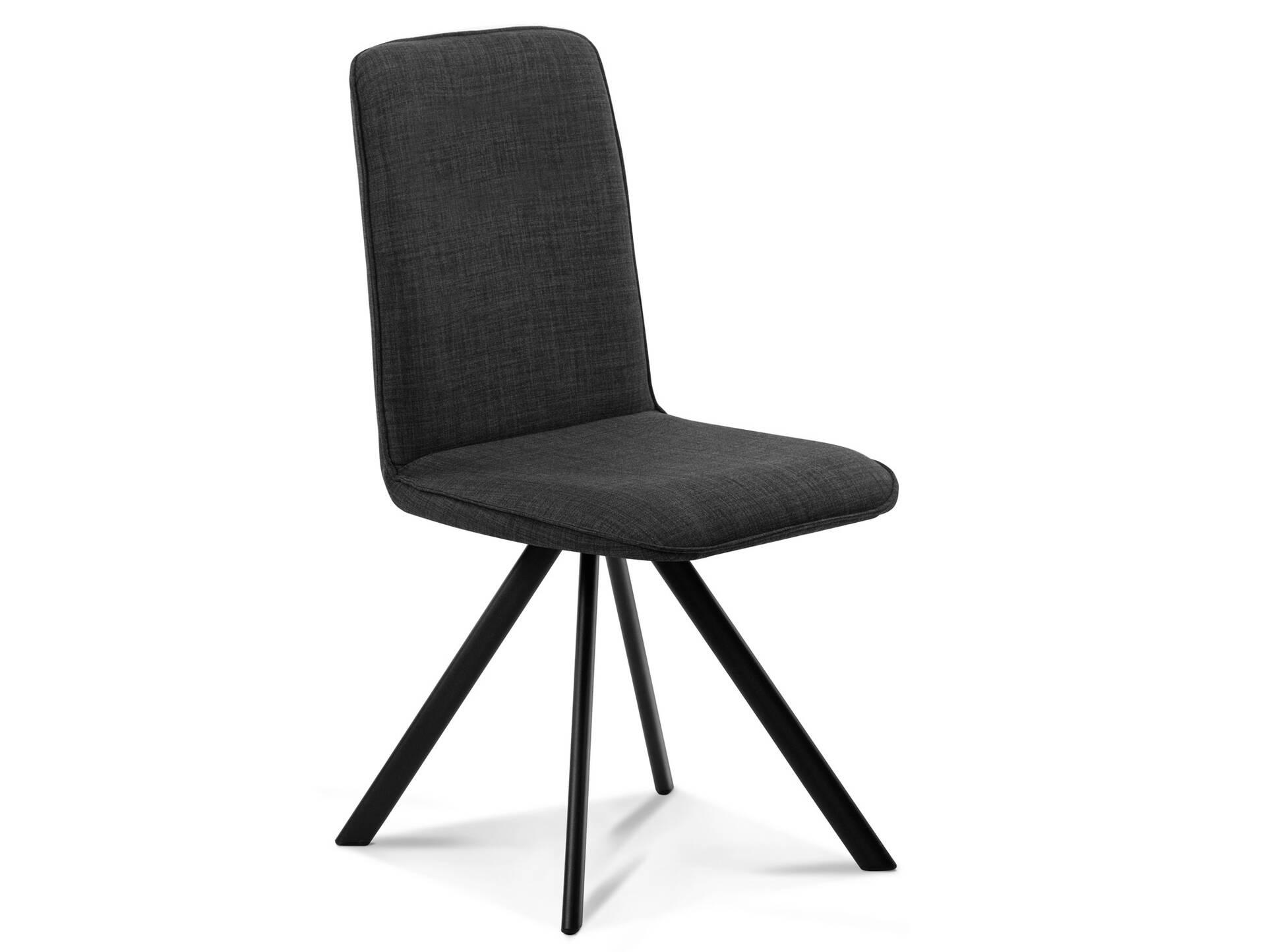 GLORIA 2er SET Polsterstühle, Gestell Eisen schwarz ohne Drehfunktion | Stoff | anthrazit