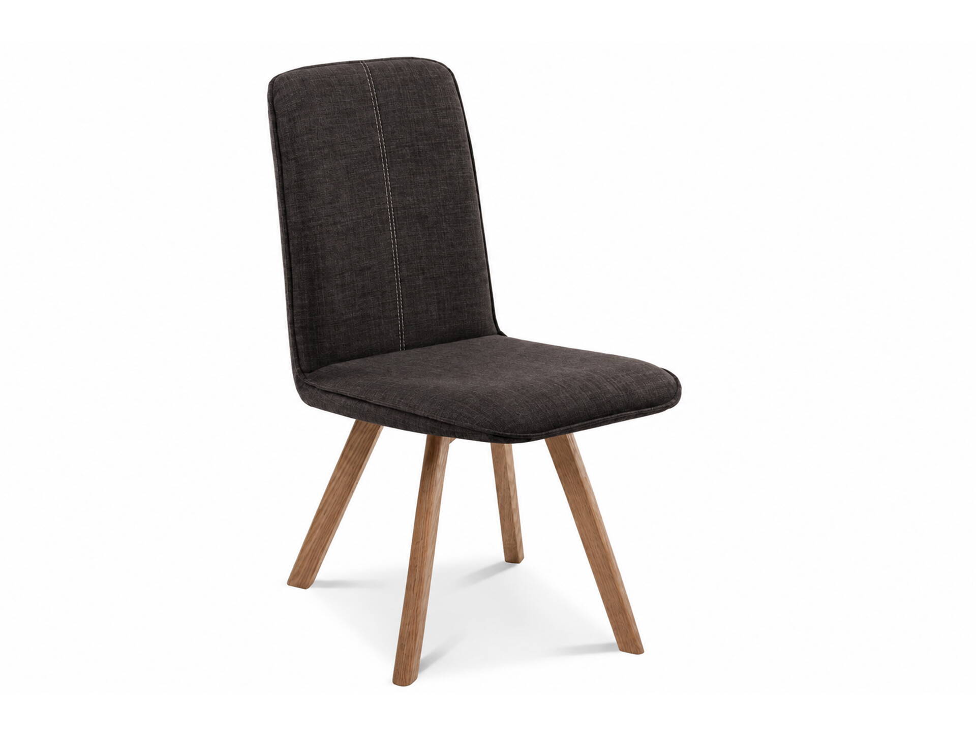 GLORIA 2er SET Polsterstühle, Gestell Massivholz ohne Drehfunktion | Stoff | braun