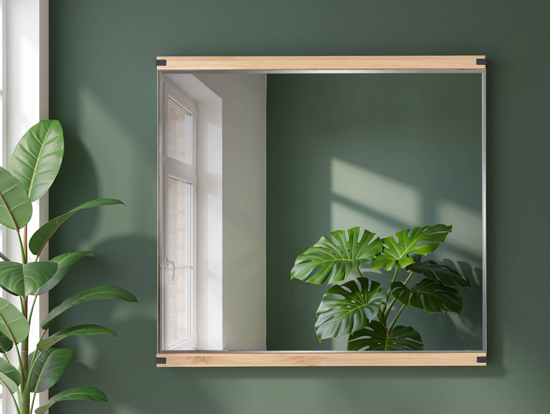 GOJA Spiegel 85x80 cm, Material Spanplatte, Artisan Eiche Nachbildung 