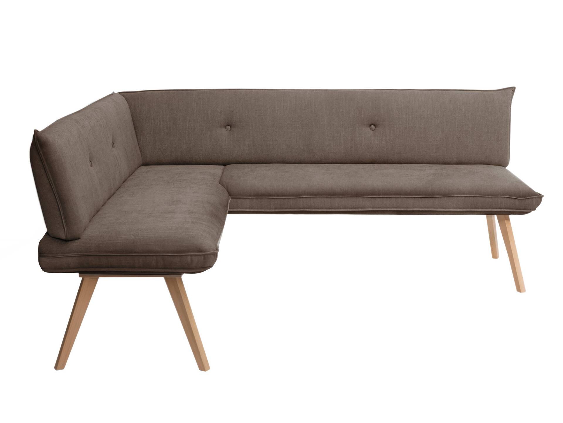 GRADY I Eckbank, Gestell Massivholz/Stoffbezug 160 x 180 cm | braun
