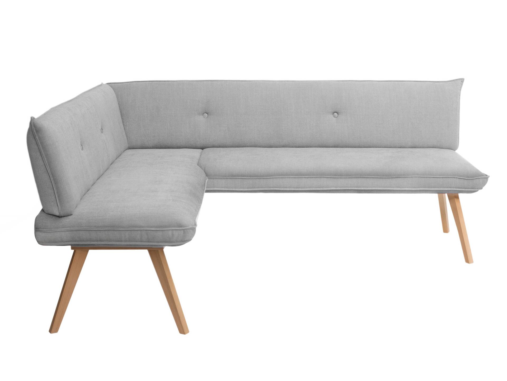 GRADY I Eckbank, Gestell Massivholz/Stoffbezug 160 x 180 cm | grau