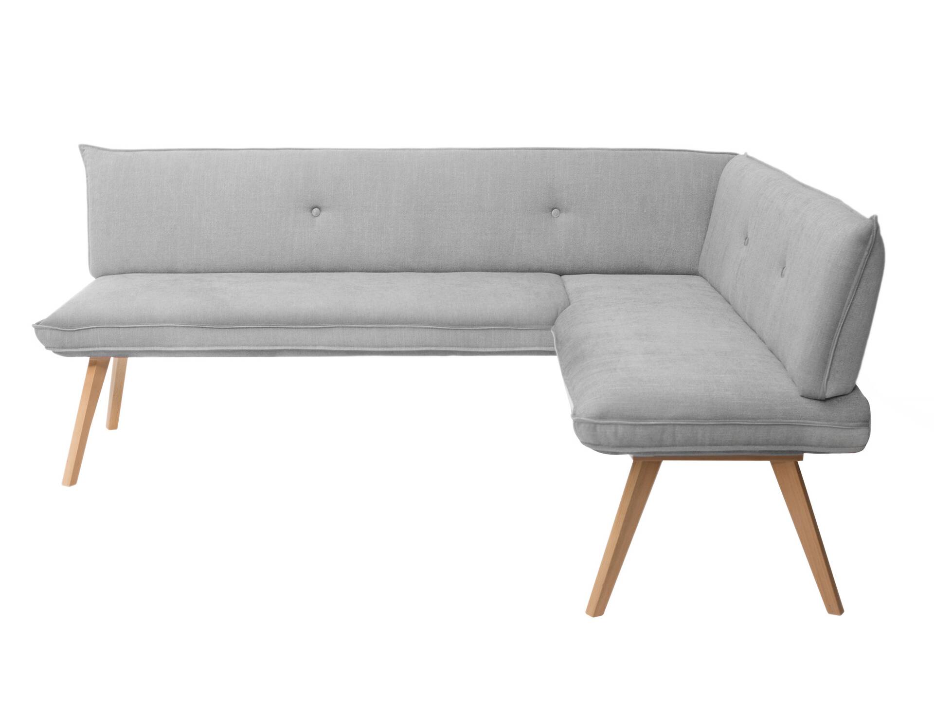 GRADY I Eckbank, Gestell Massivholz/Stoffbezug 180 x 160 cm | grau