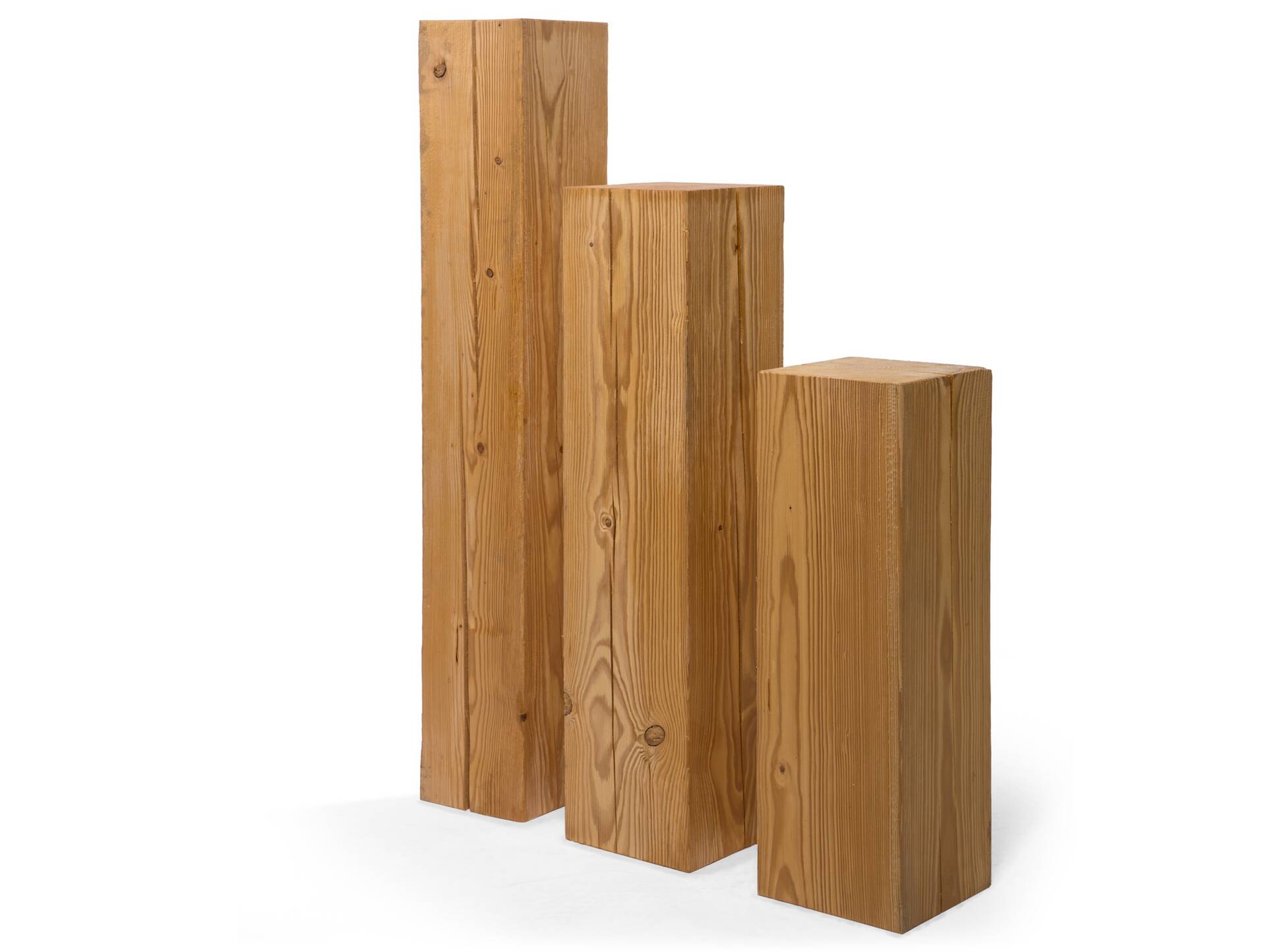 CURBY Blumensäule in rustikaler Altholzoptik, Fichte massiv 15x15 cm | 80 cm | gebürstet
