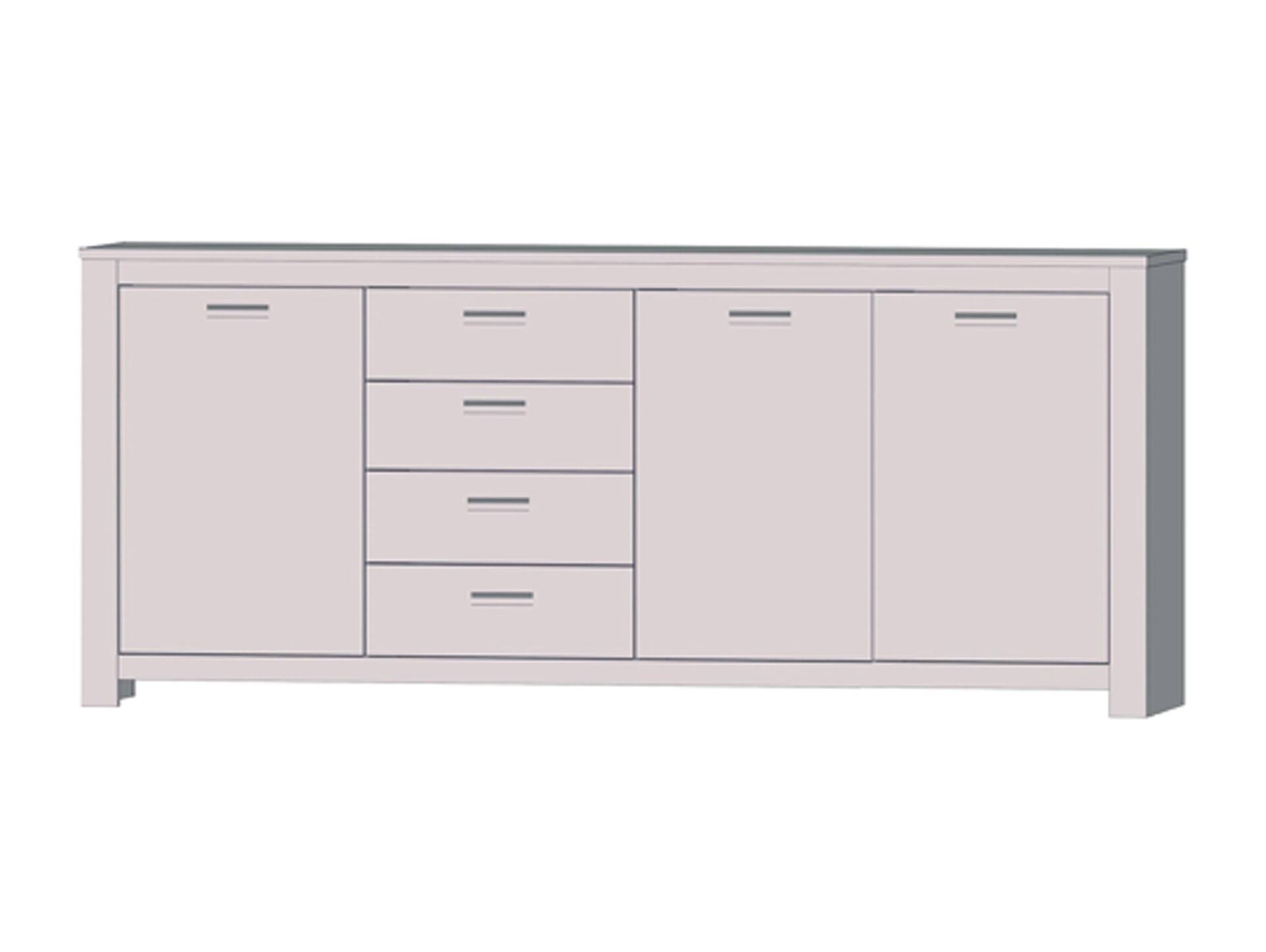 HUDSON Sideboard 3 Türen+4 Schubkasten, Material Dekorspanplatte, alteichefarbig 