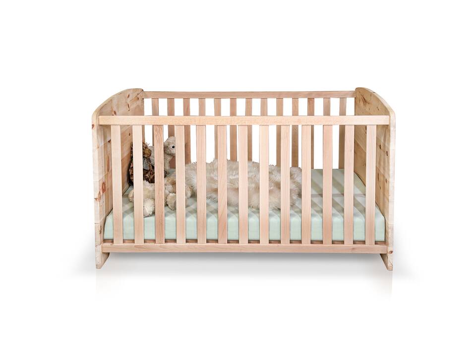 ALPENKIND Babybett 70x140 cm, Material Massivholz Zirbe unbehandelt