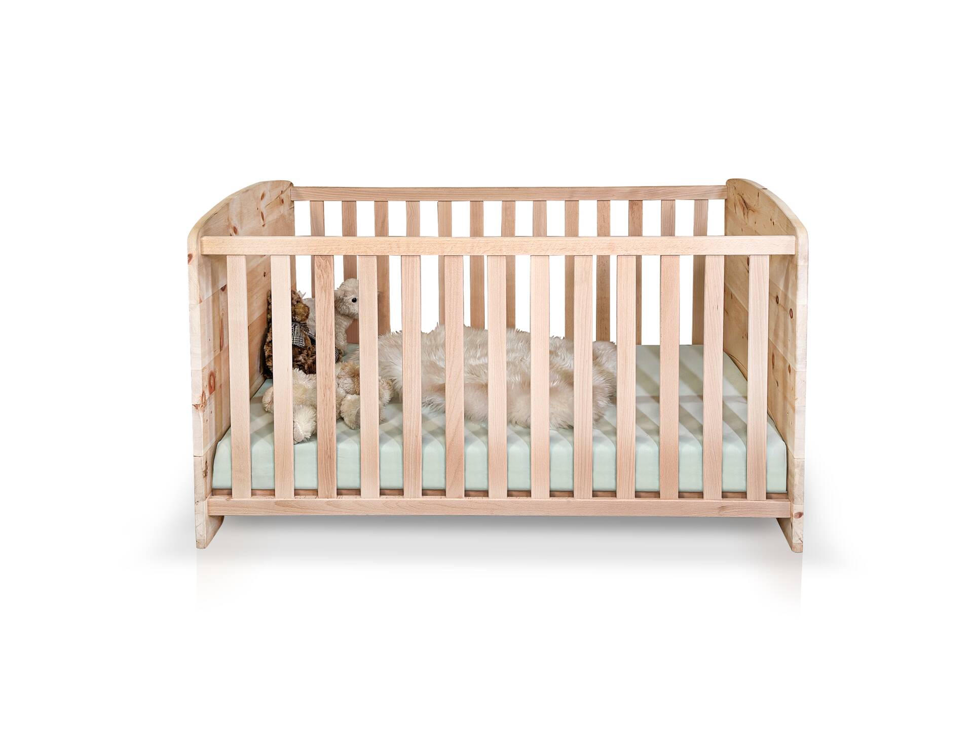 ALPENKIND Babybett 70x140 cm, Material Massivholz Zirbe unbehandelt