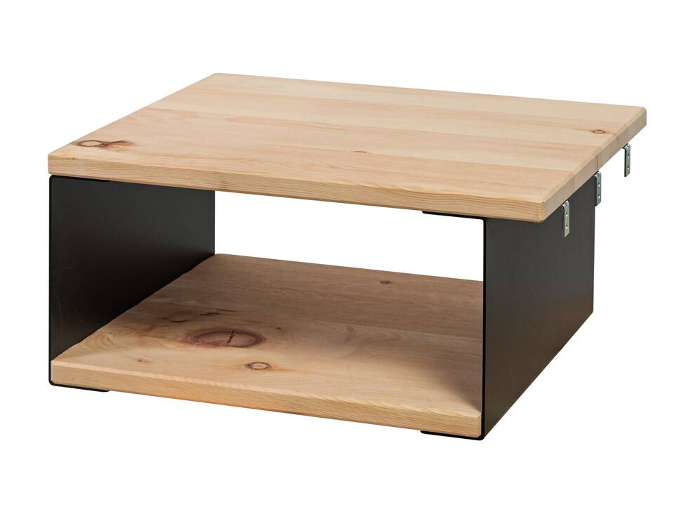 ZABINO Hängenachtkommode aus Zirbe, Material Massivholz/Metall Zirbe unbehandelt