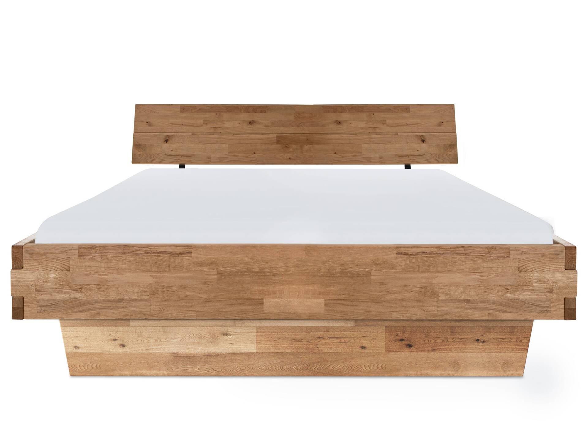 CORDINO Wangenbett aus Eiche, Material Massivholz, mit/ohne Kopfteil 90 x 220 cm | Eiche lackiert | gehackt | mit Kopfteil