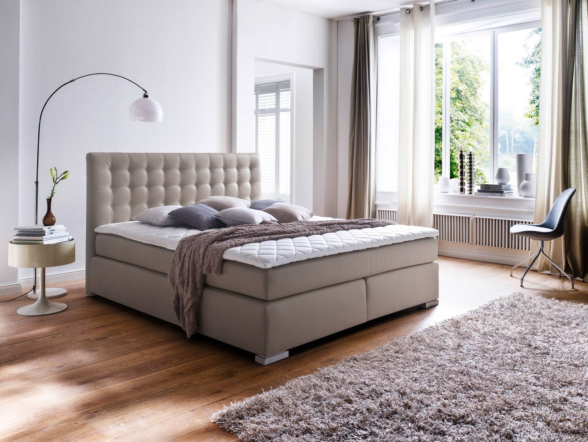 ISABELL Boxspringbett 200 x 200 cm | muddy | Härtegrad 2