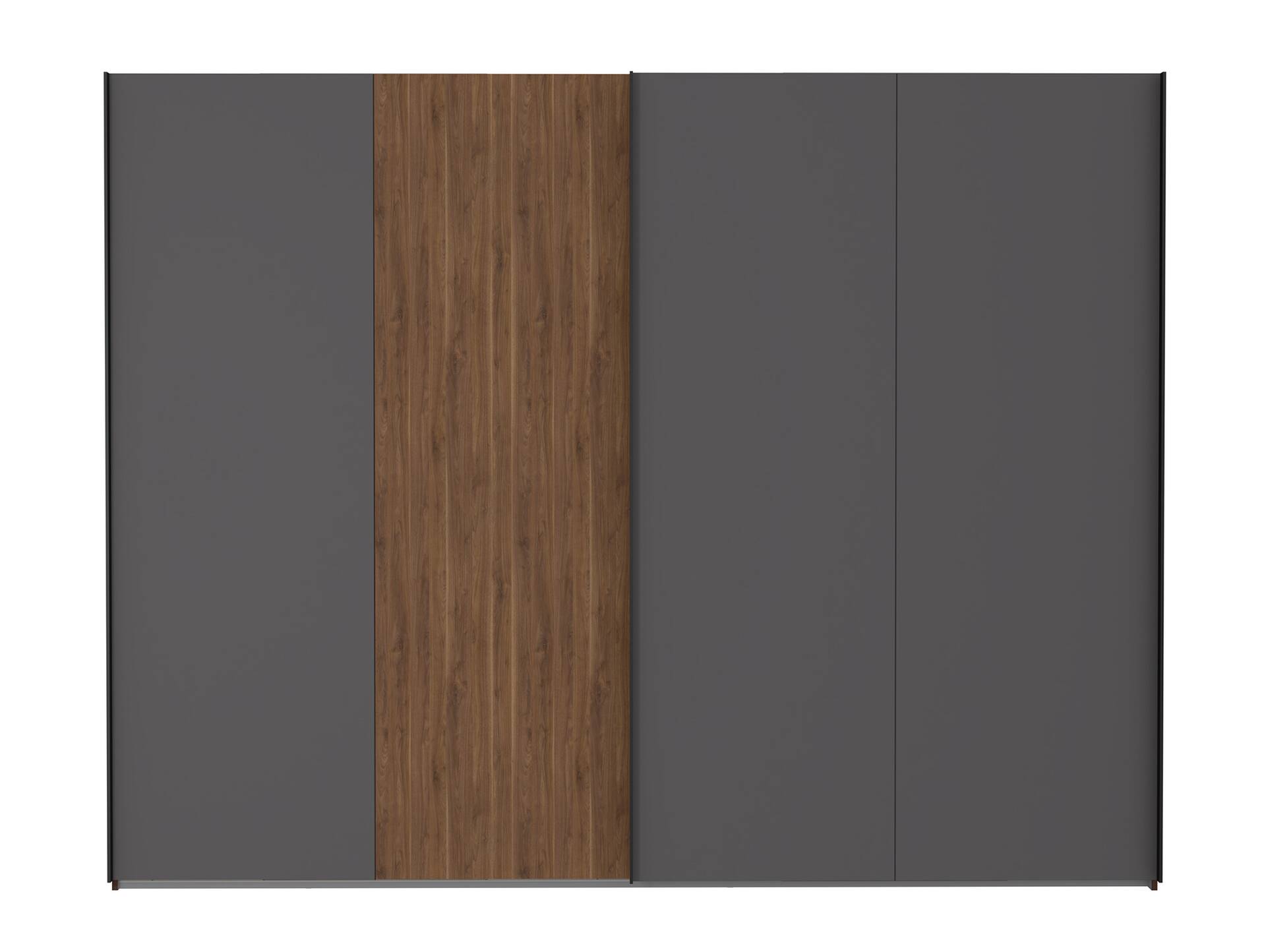 QUERRY Kleiderschrank, Material Dekorspanplatte, Bakersfield Walnuss Nachbildung / grau 270 cm