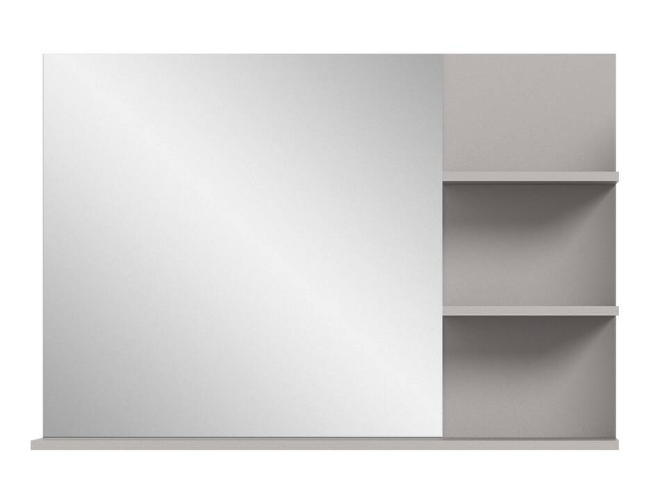 JOSSI Badspiegel mit Regal, Material Dekorspanplatte, Grau 