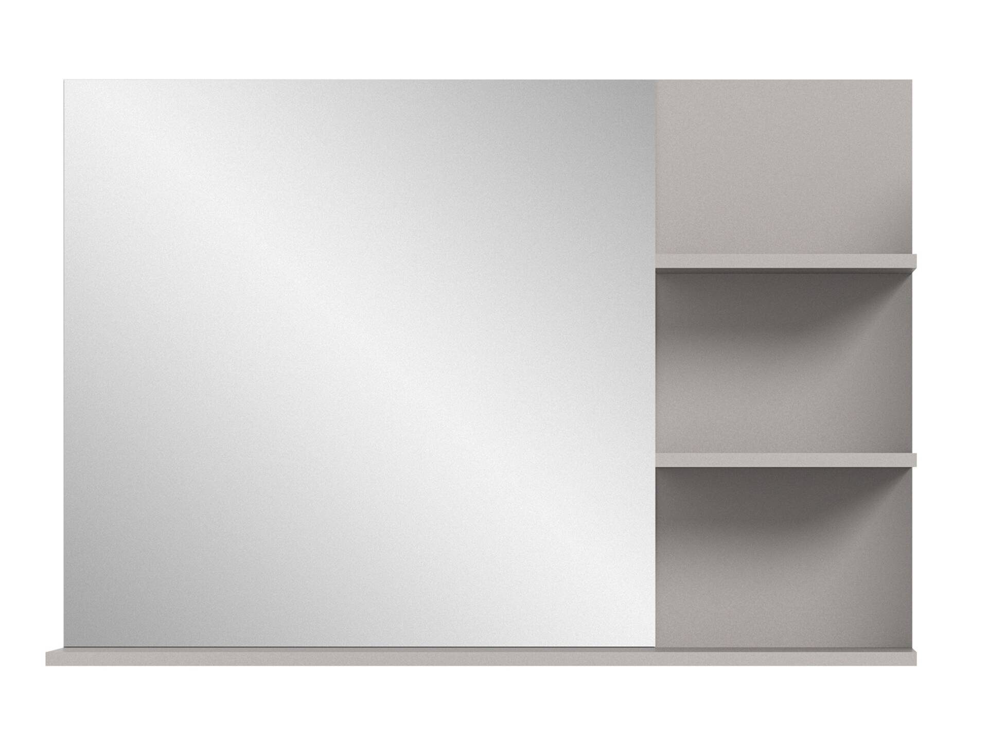 JOSSI Badspiegel mit Regal, Material Dekorspanplatte, Grau 