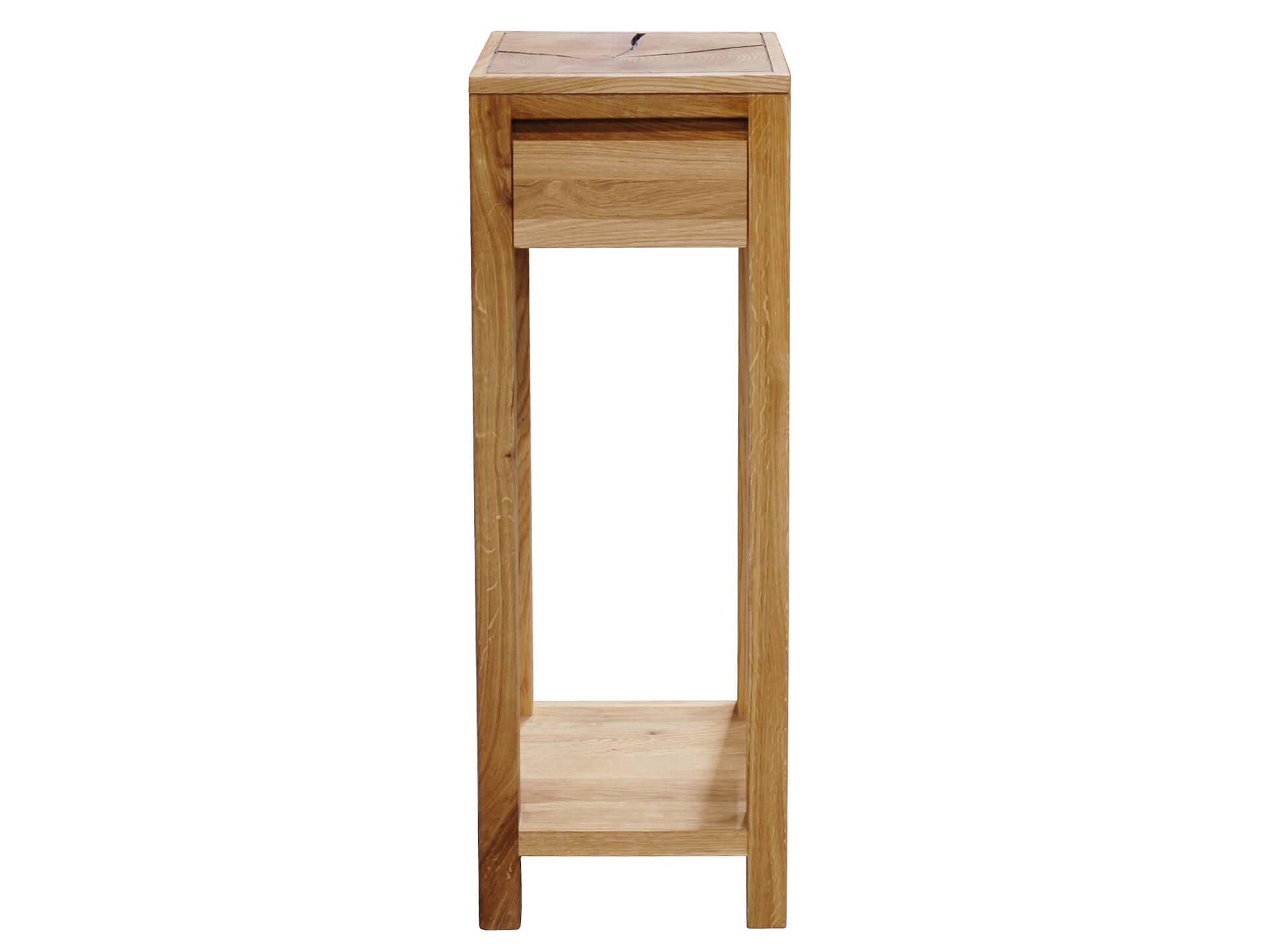 KENTO Blumensäule II, Material Massivholz, Wildeiche geölt mit Hirnholzeinlage 