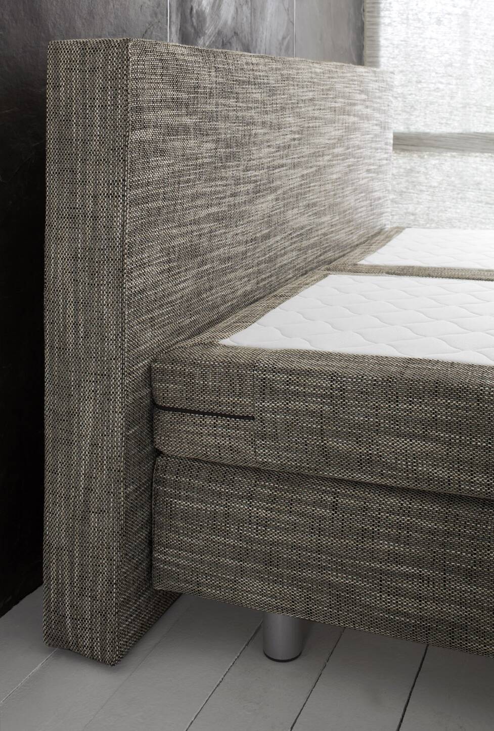 Doppelbett/Boxspringbett KIARA schwarz/grau/beige 