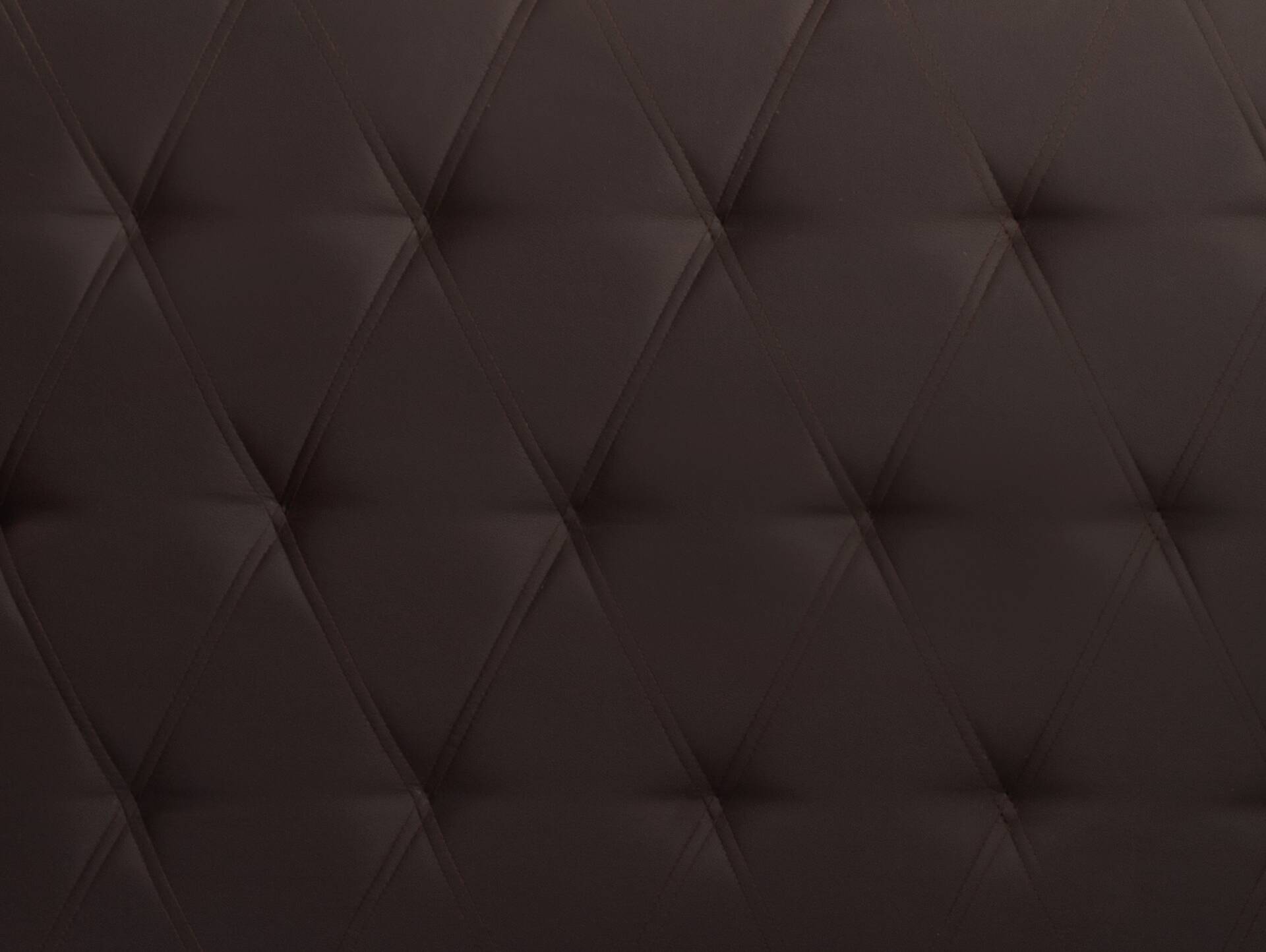 CORDINO Kufenbett aus Eiche mit gestepptem Polsterkopfteil, Material Massivholz 160 x 220 cm | Eiche unbehandelt | Kunstleder Braun | gebürstet
