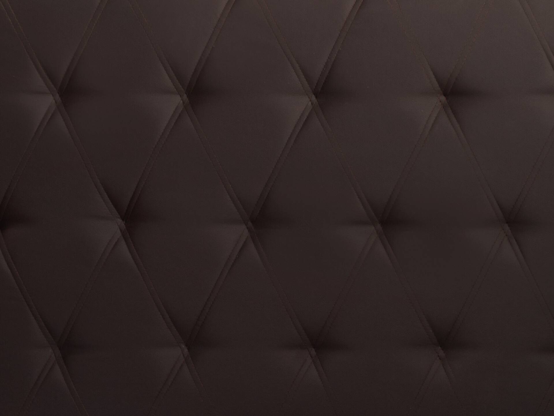 CORDINO Kufenbett aus Eiche mit gestepptem Polsterkopfteil, Material Massivholz 140 x 200 cm | Eiche unbehandelt | Kunstleder Braun | gebürstet