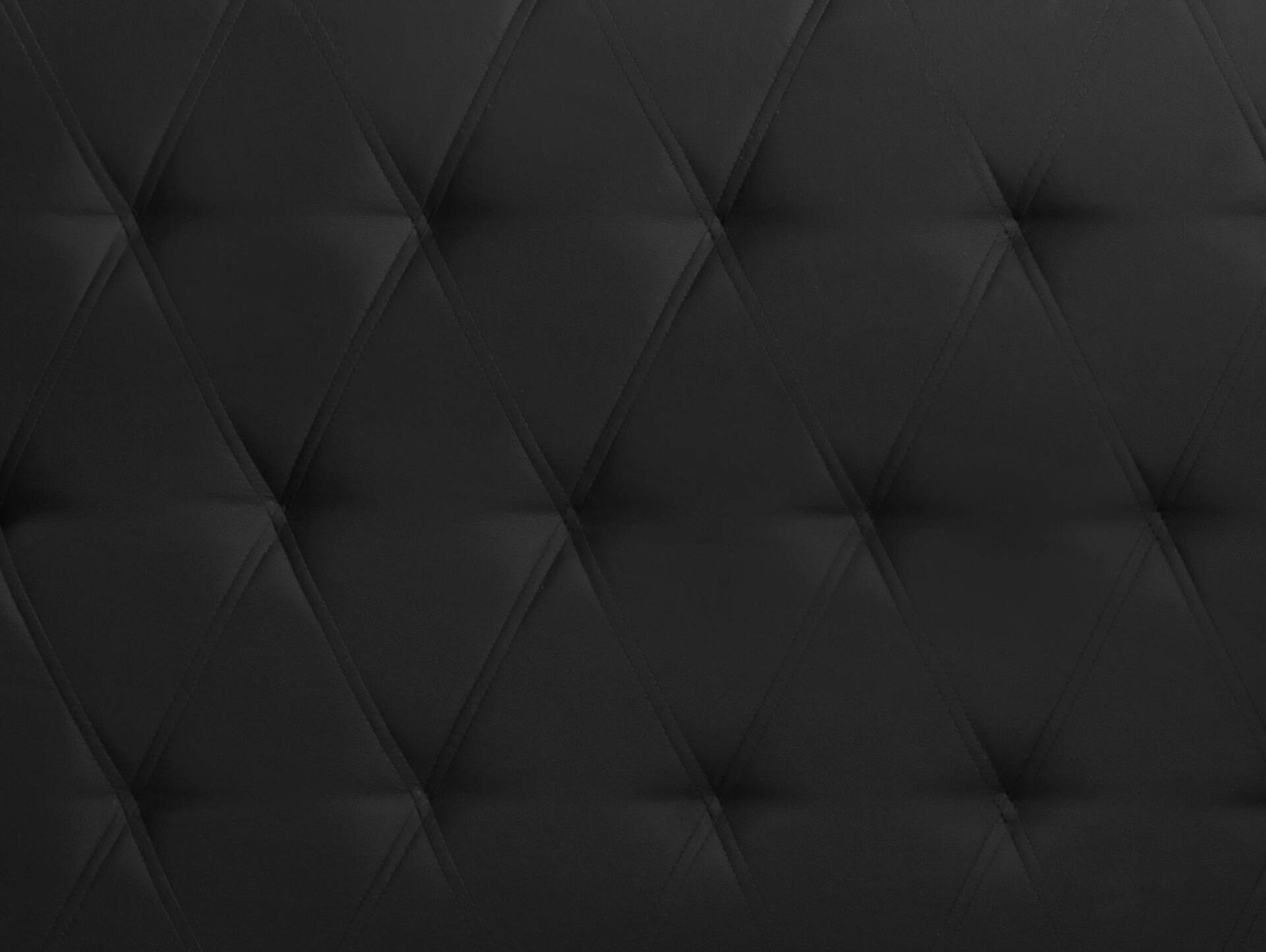 CORDINO Kufenbett aus Eiche mit gestepptem Polsterkopfteil, Material Massivholz 180 x 220 cm | Eiche lackiert | Kunstleder Schwarz | gebürstet