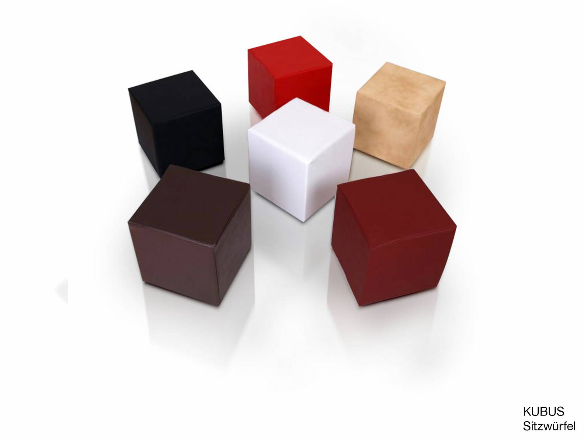 KUBUS Bequemer Sitzwürfel, Material Kunstleder, 39x34x34 cm Bandscheibenwürfel rot