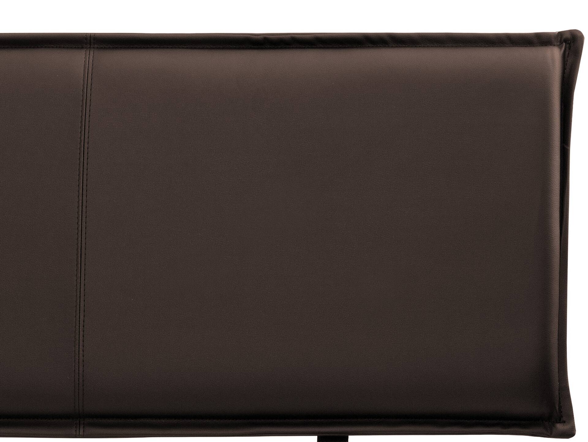 CURBY 4-Fuß-Balkenbett mit Polsterkopfteil, Material Massivholz, Thermo-Fichte 140 x 200 cm | natur | Kunstleder Braun | Standardhöhe